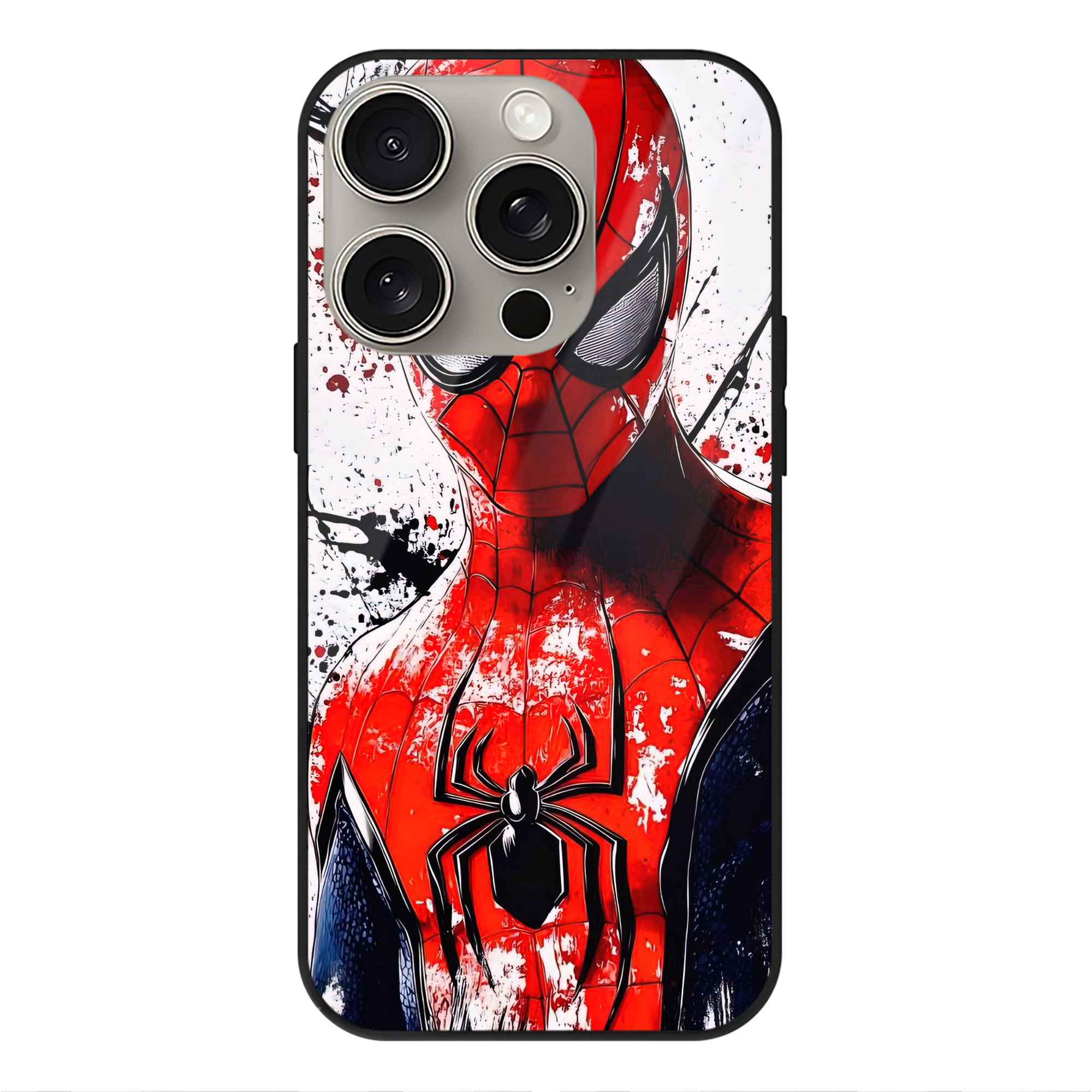 Spider Man スパイダーマン 【iPhone15Pro対応】スマホケース 耐衝撃＆黄変防止 背面ガラス