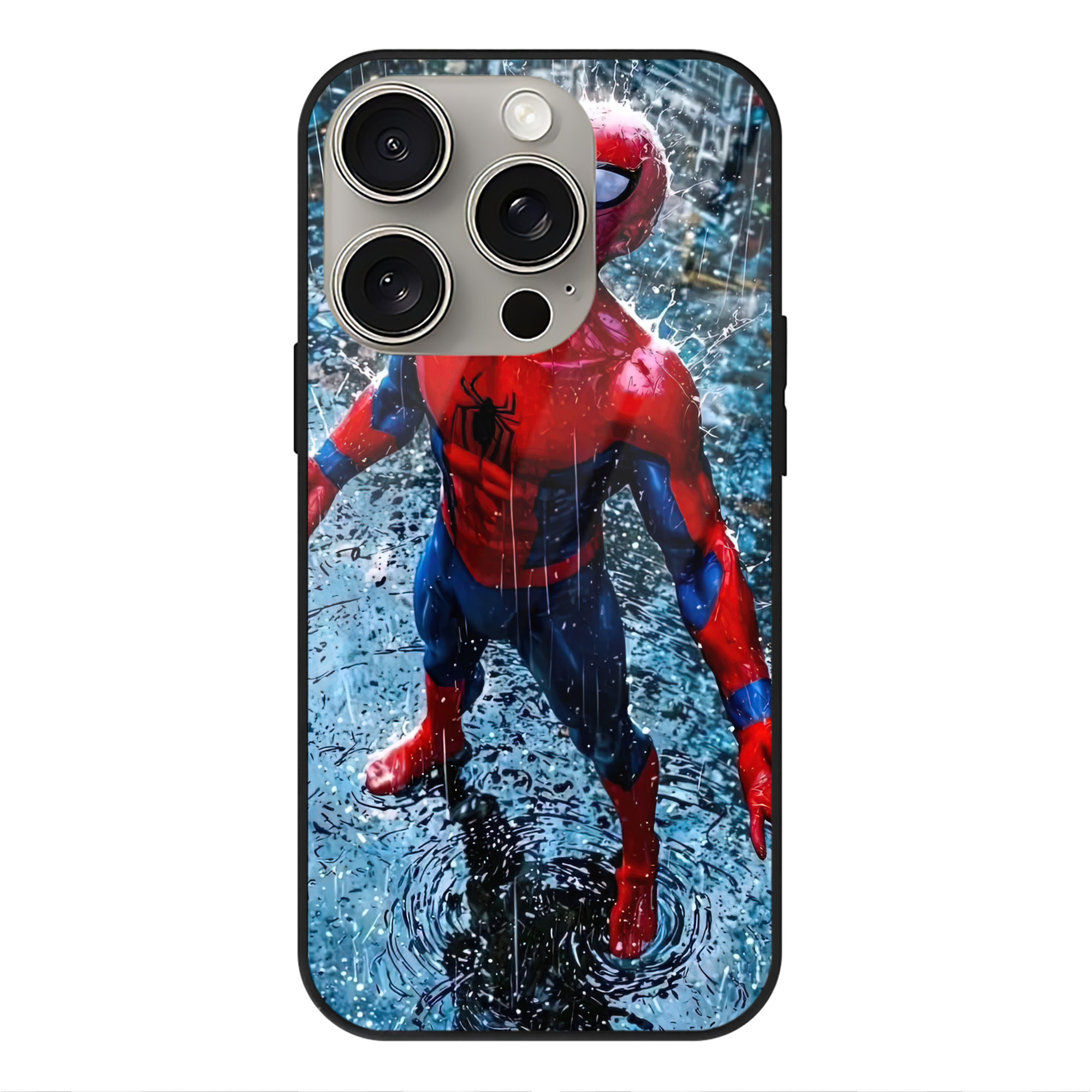 Spider Man スパイダーマン 【iPhone15Pro対応】スマホケース 耐衝撃＆黄変防止 背面ガラス