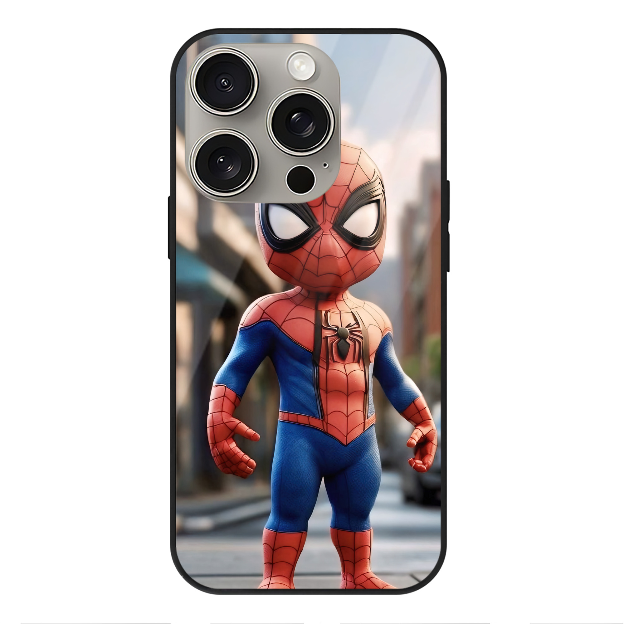 （画像用） Spider Man スパイダーマン 【iPhone15Pro対応】スマホケース 耐衝撃＆黄変防止 背面ガラス