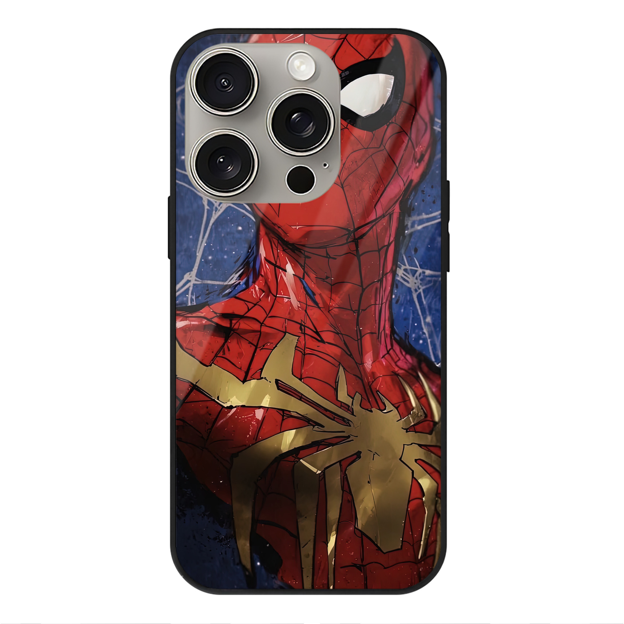 （画像用） Spider Man スパイダーマン 【iPhone15Pro対応】スマホケース 耐衝撃＆黄変防止 背面ガラス