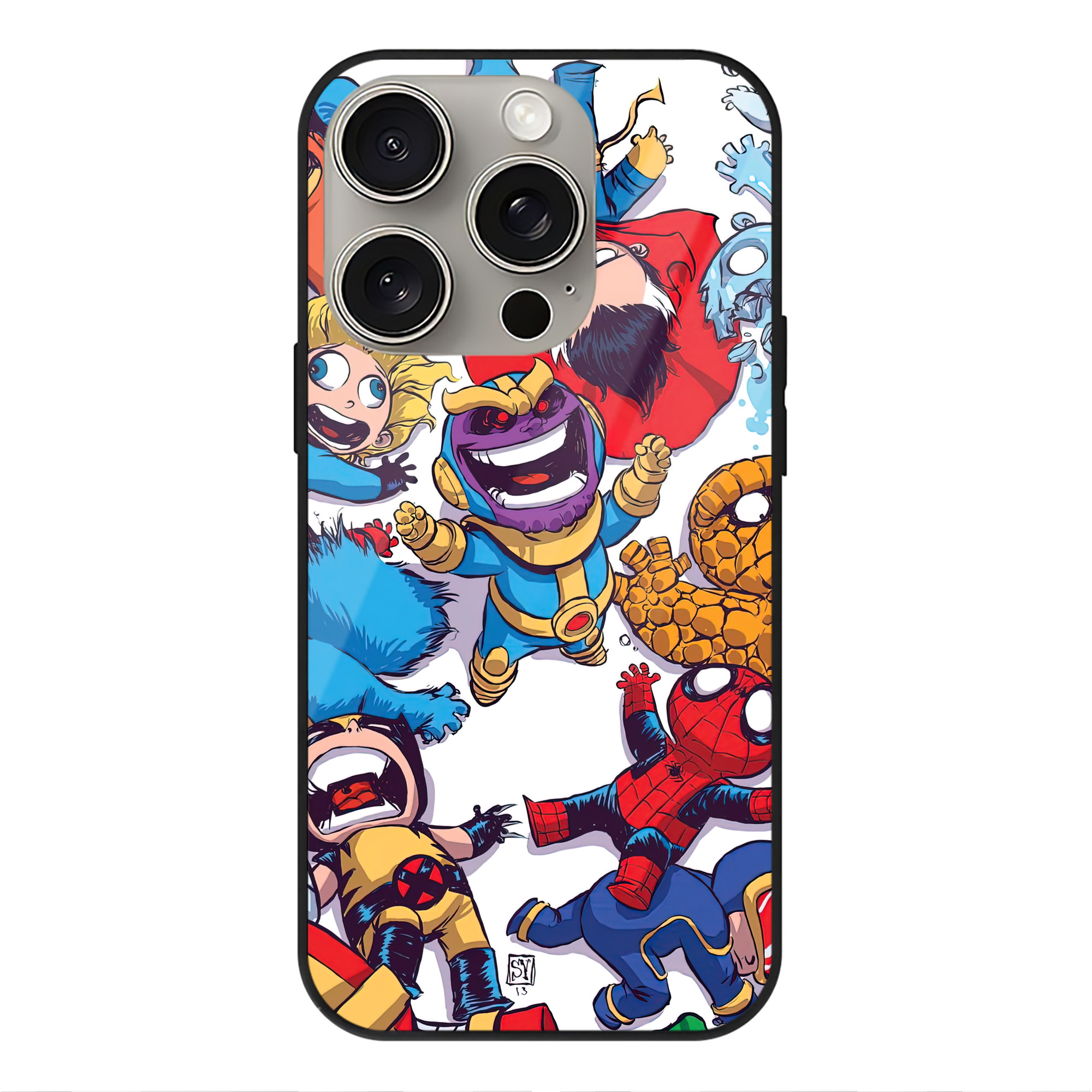 Spider Man スパイダーマン 【iPhone15Pro対応】スマホケース 耐衝撃＆黄変防止 背面ガラス