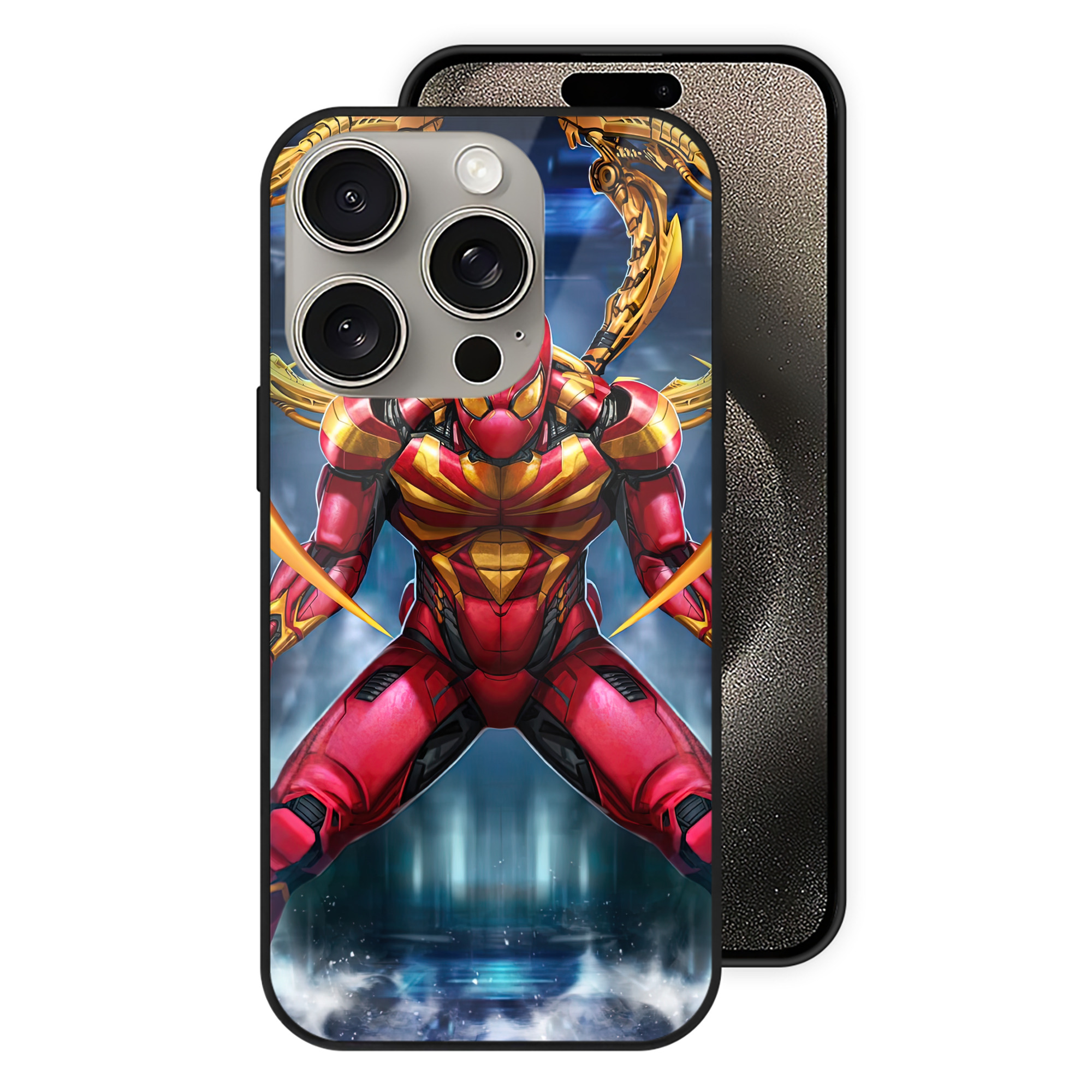 Spider Man スパイダーマン 【iPhone15Pro対応】スマホケース 耐衝撃＆黄変防止 背面ガラス