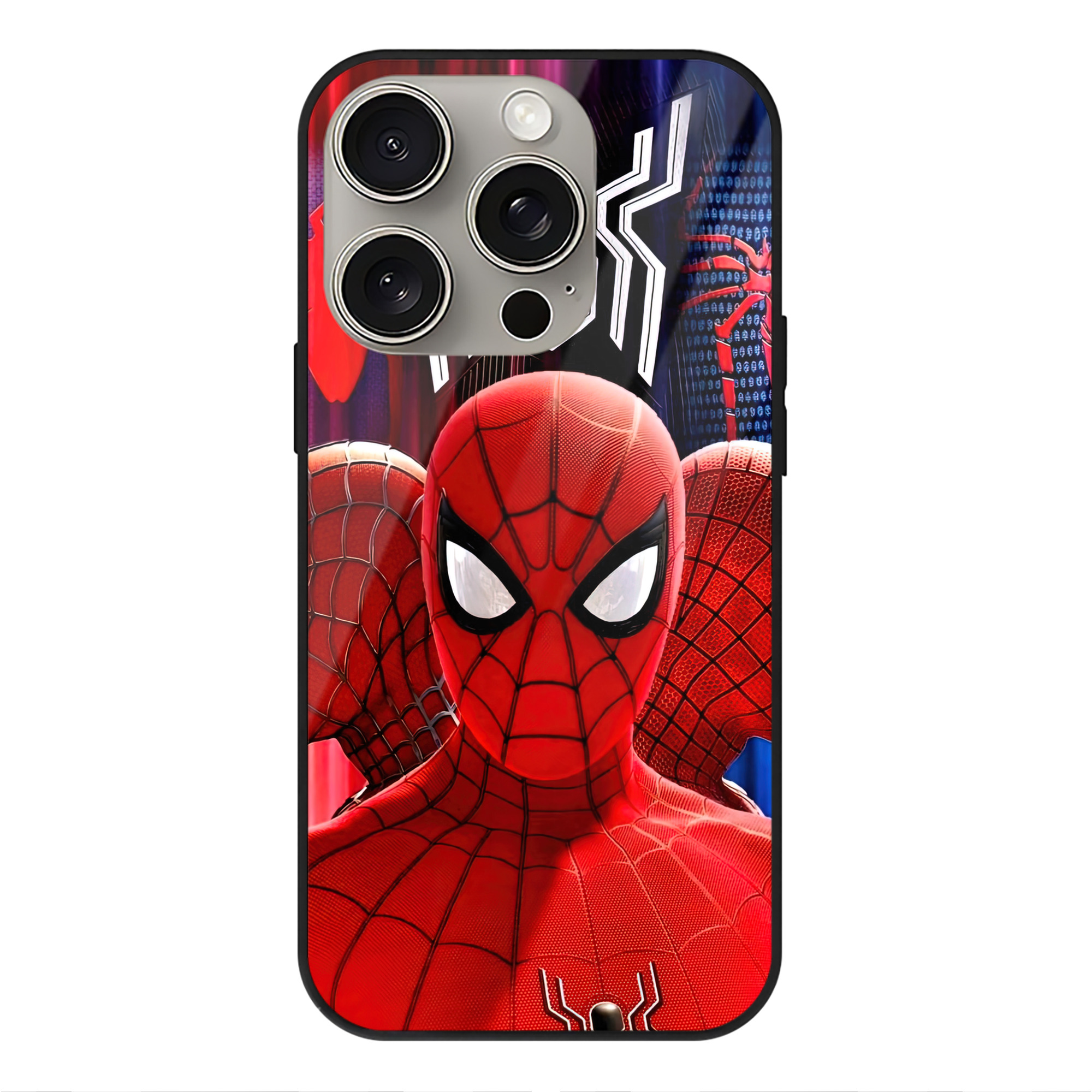 Spider Man スパイダーマン 【iPhone15Pro対応】スマホケース 耐衝撃＆黄変防止 背面ガラス