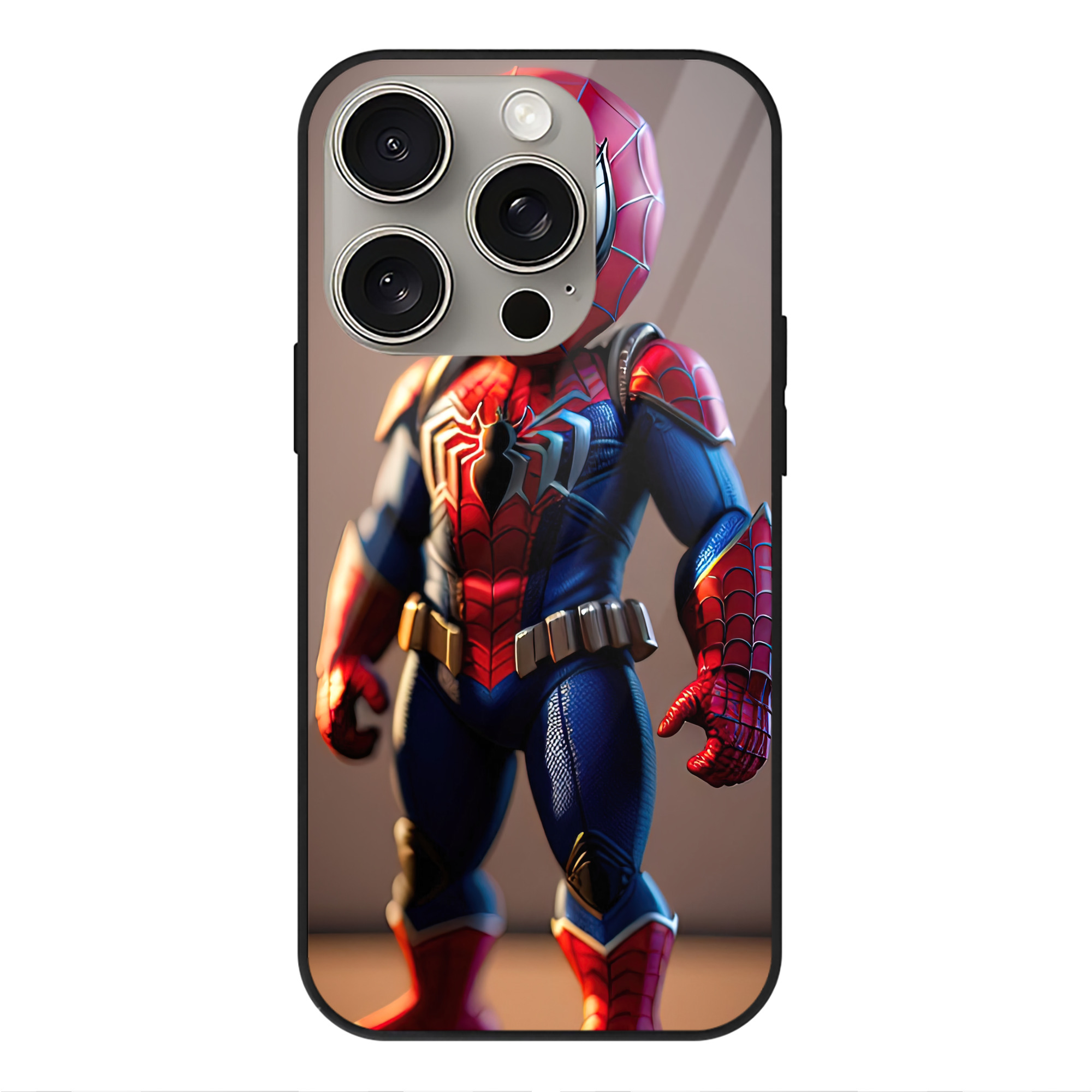 （画像用） Spider Man スパイダーマン 【iPhone15Pro対応】スマホケース 耐衝撃＆黄変防止 背面ガラス