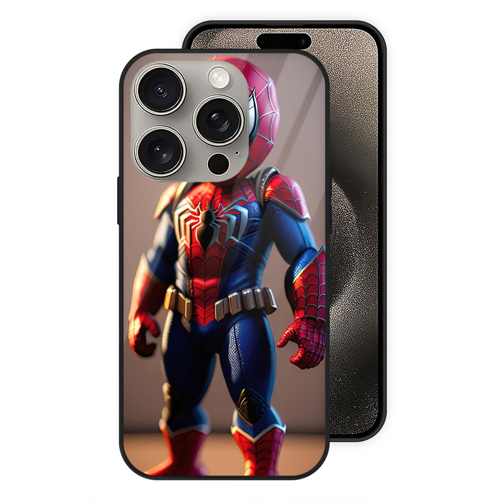 （画像用） Spider Man スパイダーマン 【iPhone15Pro対応】スマホケース 耐衝撃＆黄変防止 背面ガラス