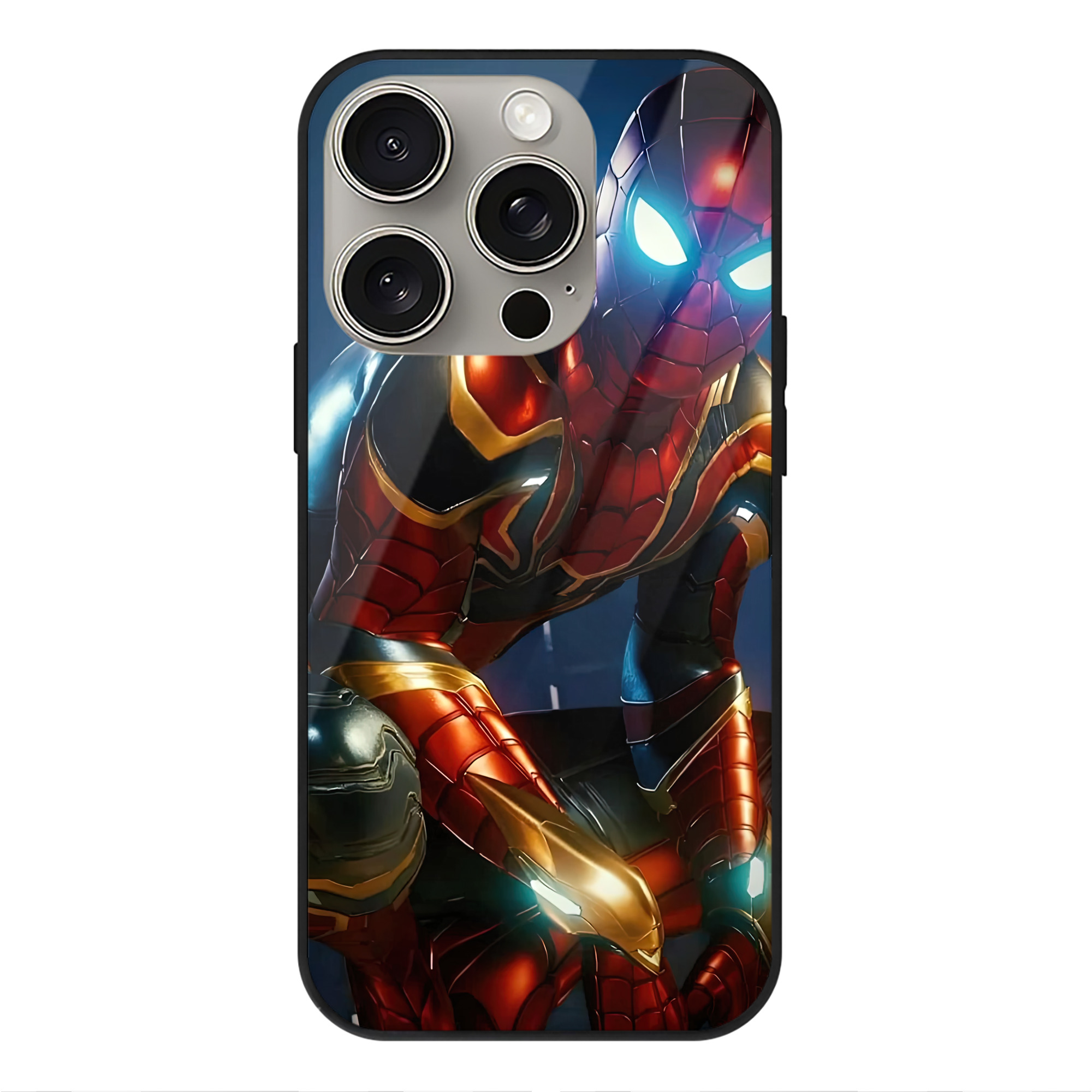 Spider Man スパイダーマン 【iPhone15Pro対応】スマホケース 耐衝撃＆黄変防止 背面ガラス