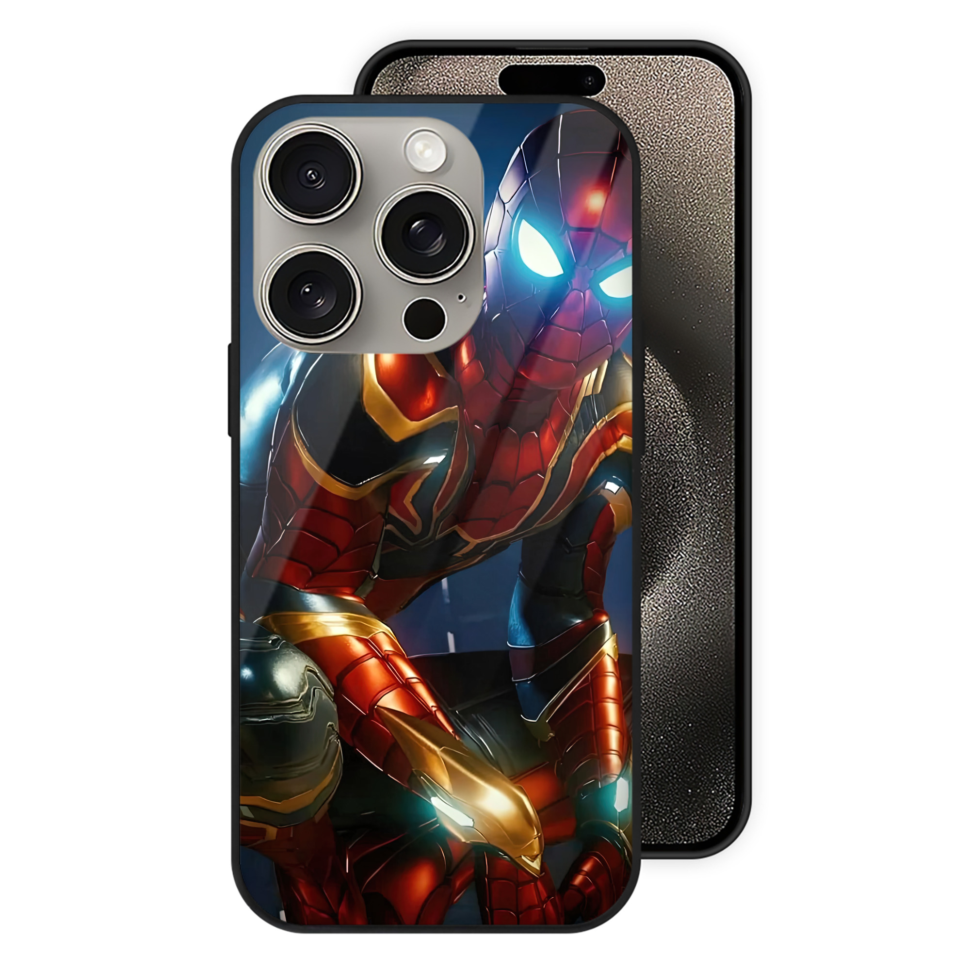 Spider Man スパイダーマン 【iPhone15Pro対応】スマホケース 耐衝撃＆黄変防止 背面ガラス
