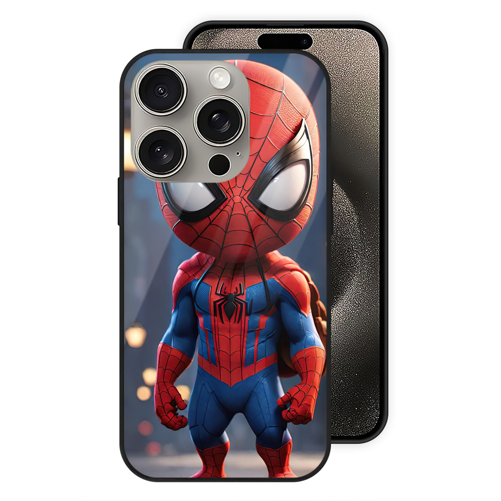 Spider Man スパイダーマン 【iPhone15Pro対応】スマホケース 耐衝撃＆黄変防止 背面ガラス