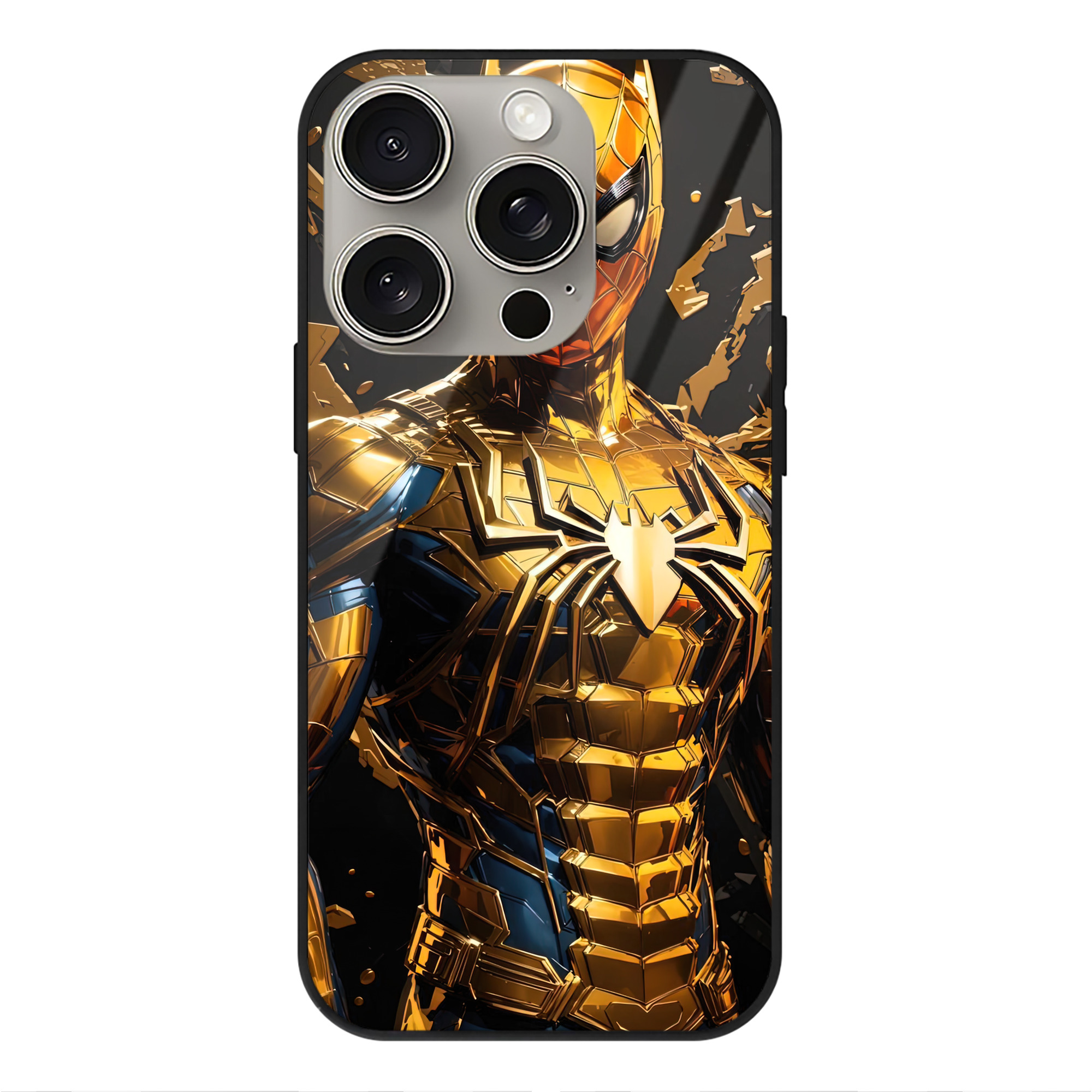 Spider Man スパイダーマン 【iPhone15Pro対応】スマホケース 耐衝撃＆黄変防止 背面ガラス