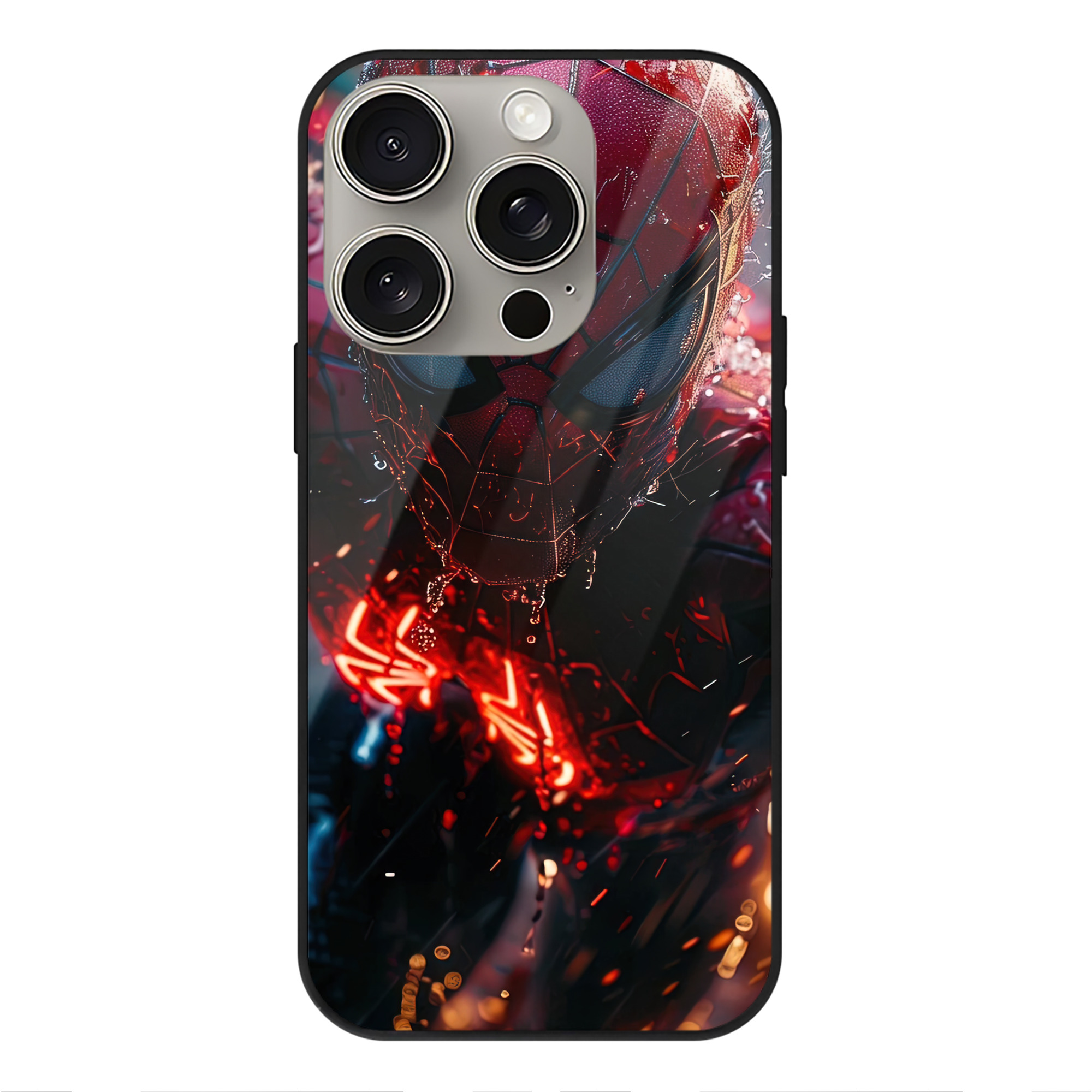 （画像用） Spider Man スパイダーマン 【iPhone15Pro対応】スマホケース 耐衝撃＆黄変防止 背面ガラス