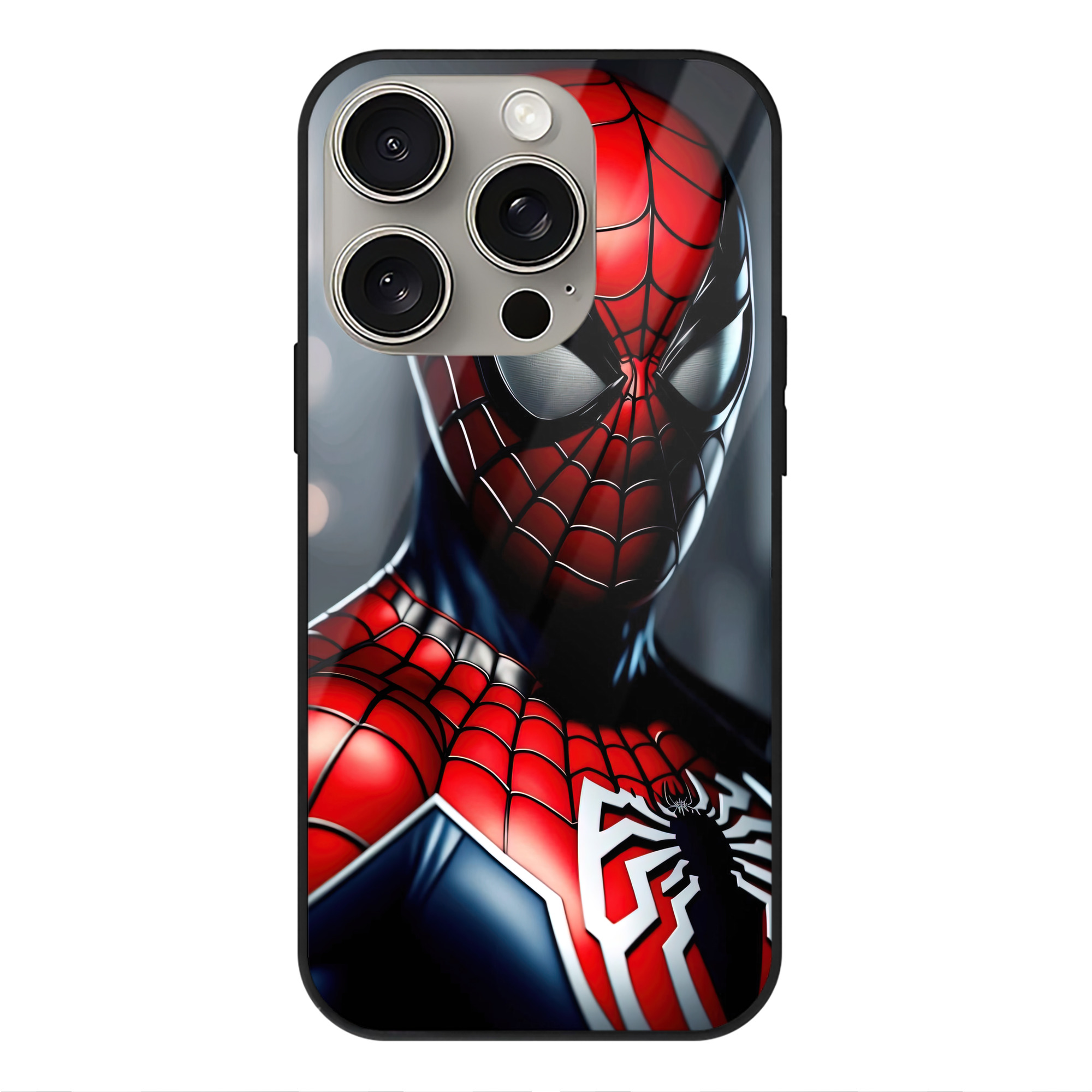 Spider Man スパイダーマン 【iPhone15Pro対応】スマホケース 耐衝撃＆黄変防止 背面ガラス