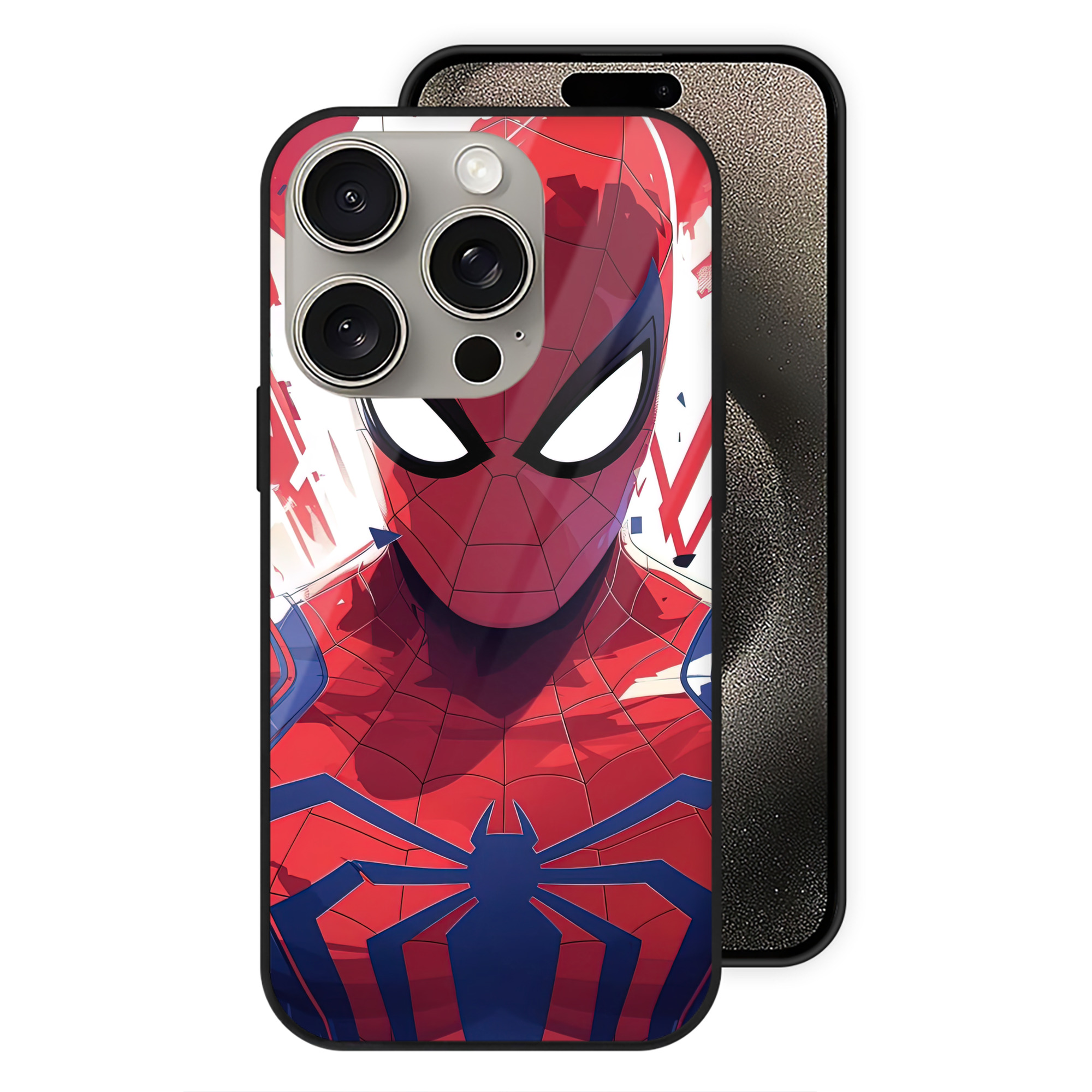 Spider Man スパイダーマン 【iPhone15Pro対応】スマホケース 耐衝撃＆黄変防止 背面ガラス