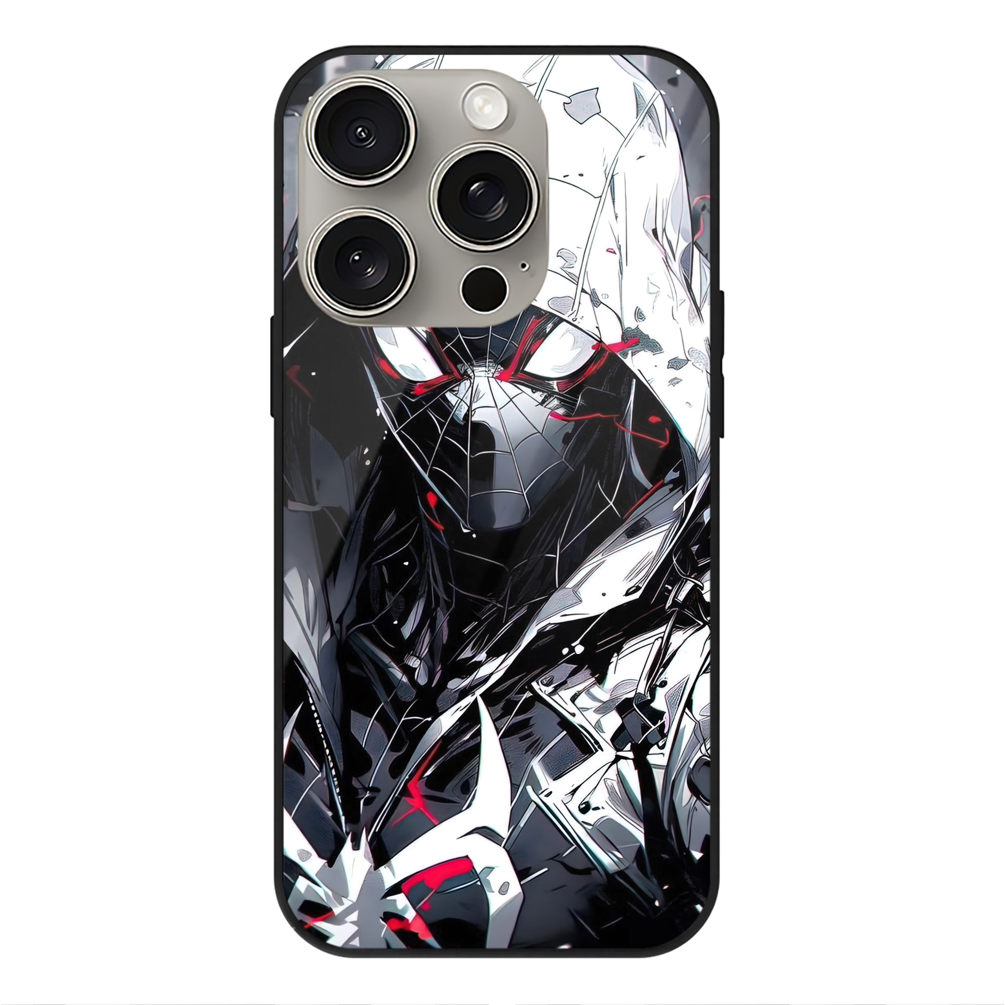 Spider Man スパイダーマン 【iPhone15Pro対応】スマホケース 耐衝撃＆黄変防止 背面ガラス