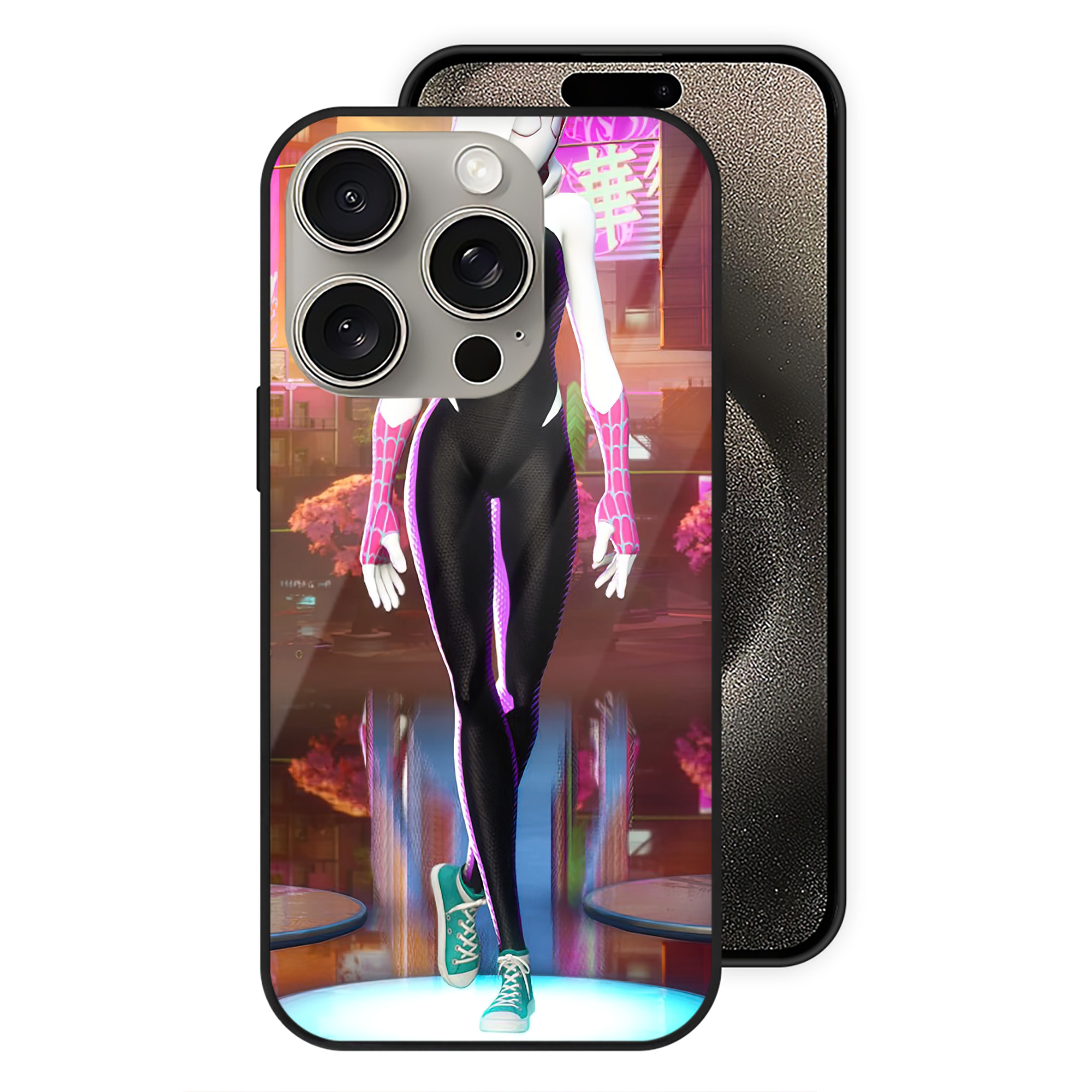 Spider Man スパイダーマン 【iPhone15Pro対応】スマホケース 耐衝撃＆黄変防止 背面ガラス