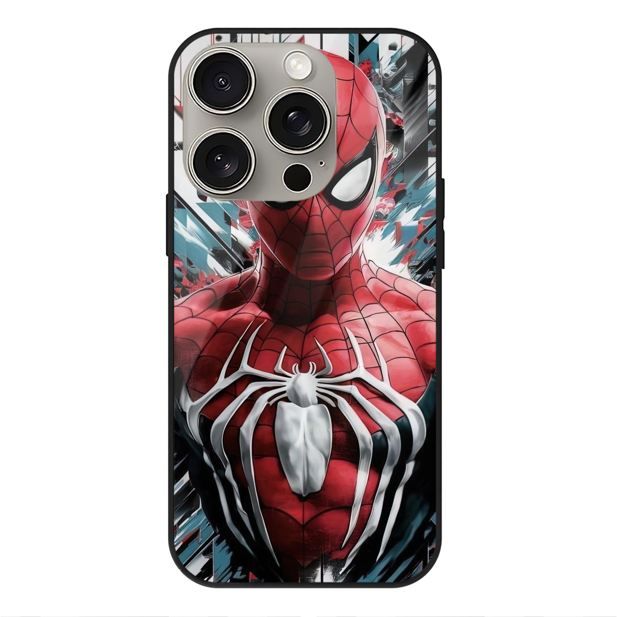 Spider Man スパイダーマン 【iPhone15Pro対応】スマホケース 耐衝撃＆黄変防止 背面ガラス