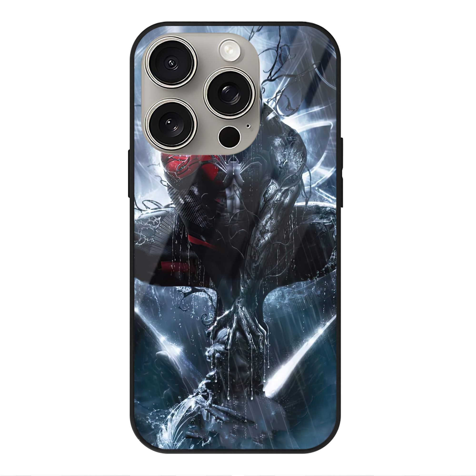 Spider Man スパイダーマン 【iPhone15Pro対応】スマホケース 耐衝撃＆黄変防止 背面ガラス