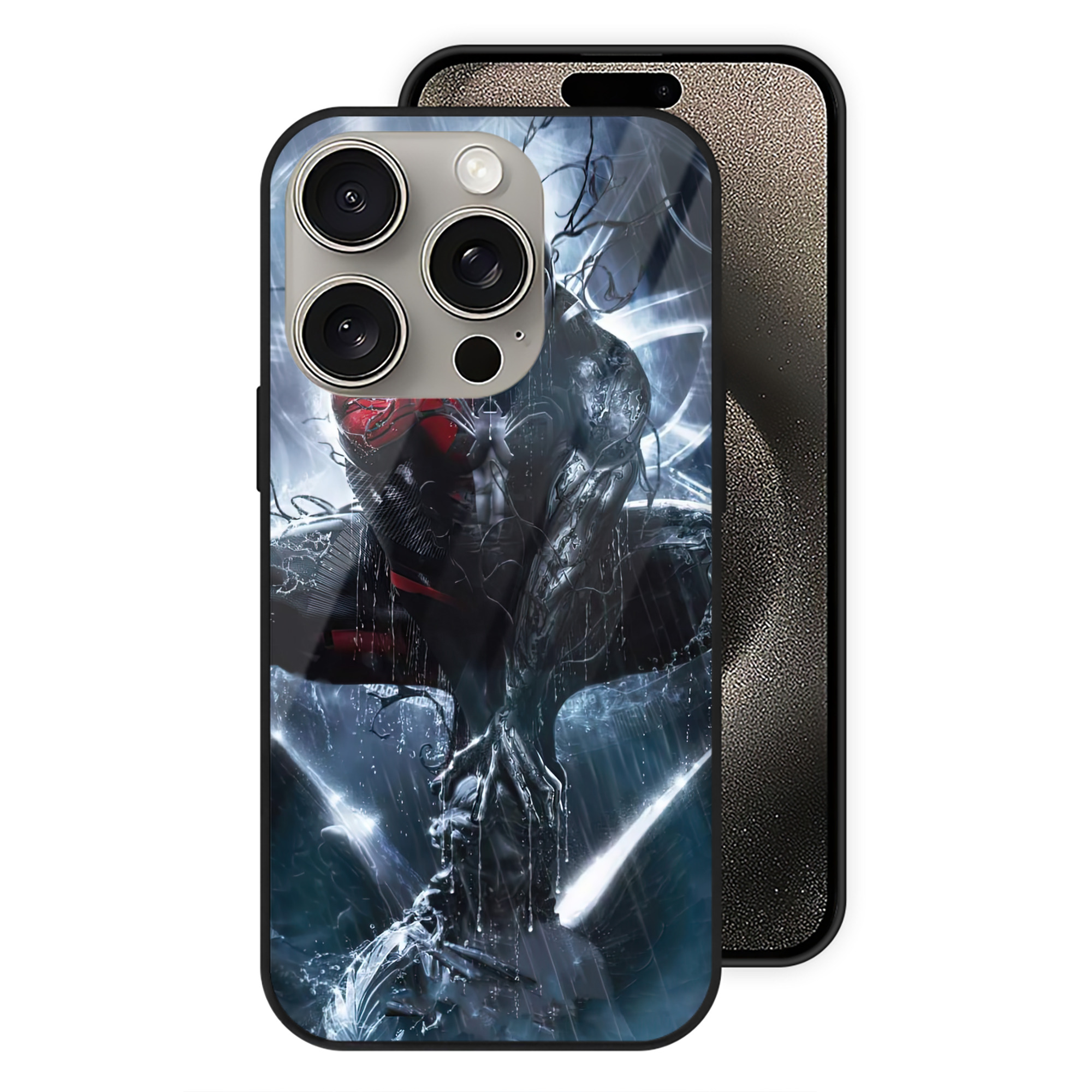 Spider Man スパイダーマン 【iPhone15Pro対応】スマホケース 耐衝撃＆黄変防止 背面ガラス