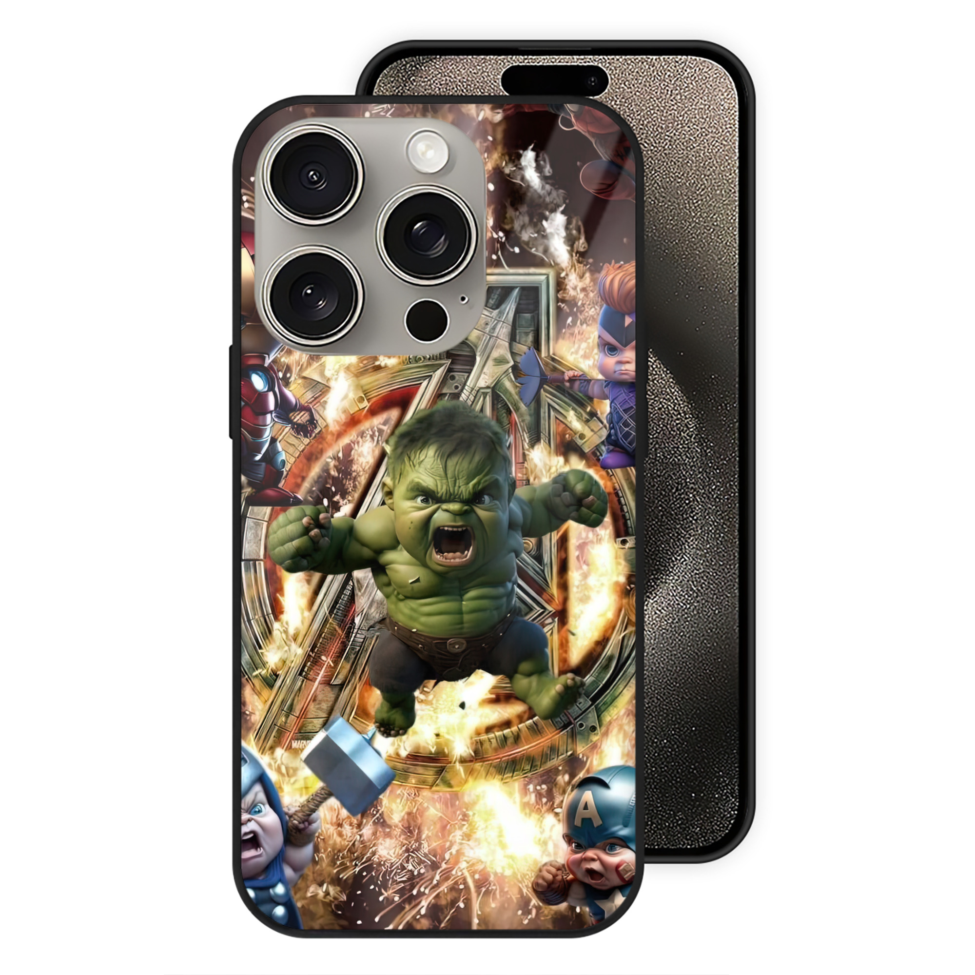 Spider Man スパイダーマン 【iPhone15Pro対応】スマホケース 耐衝撃＆黄変防止 背面ガラス