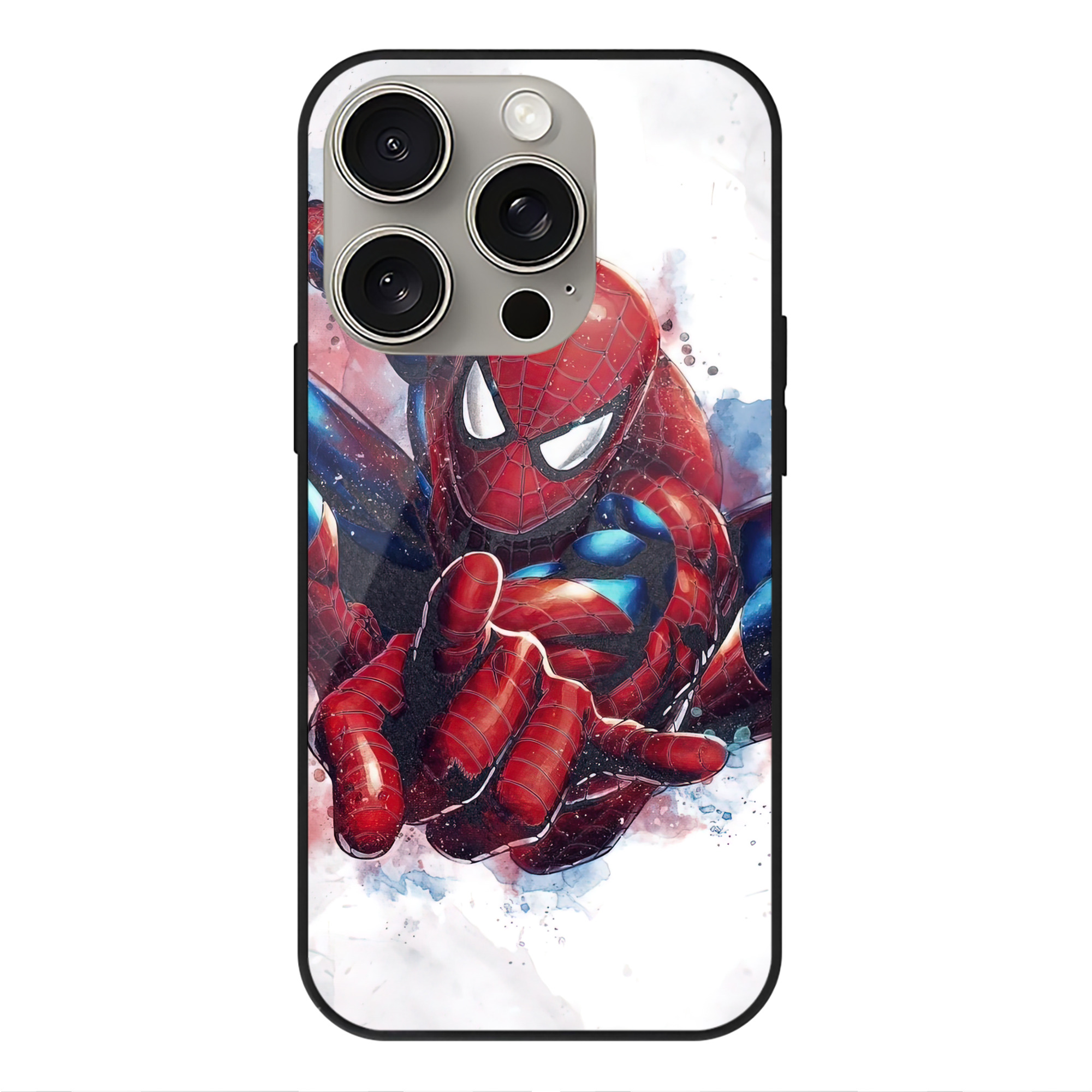 Spider Man スパイダーマン 【iPhone15Pro対応】スマホケース 耐衝撃＆黄変防止 背面ガラス