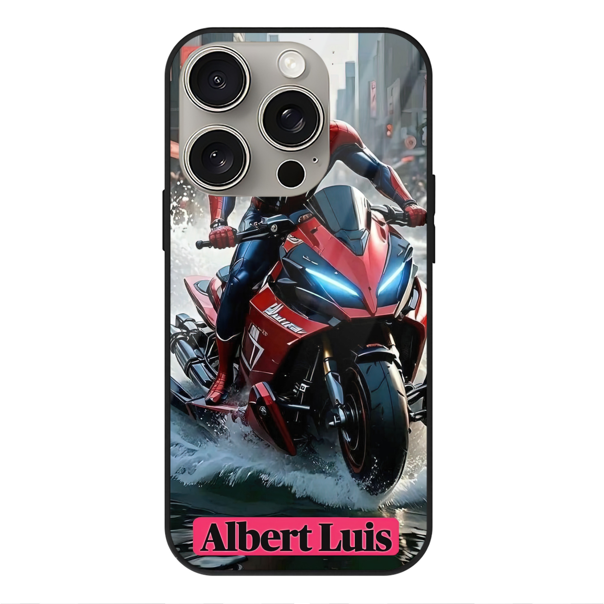 Spider Man スパイダーマン 【iPhone15Pro対応】スマホケース 耐衝撃＆黄変防止 背面ガラス