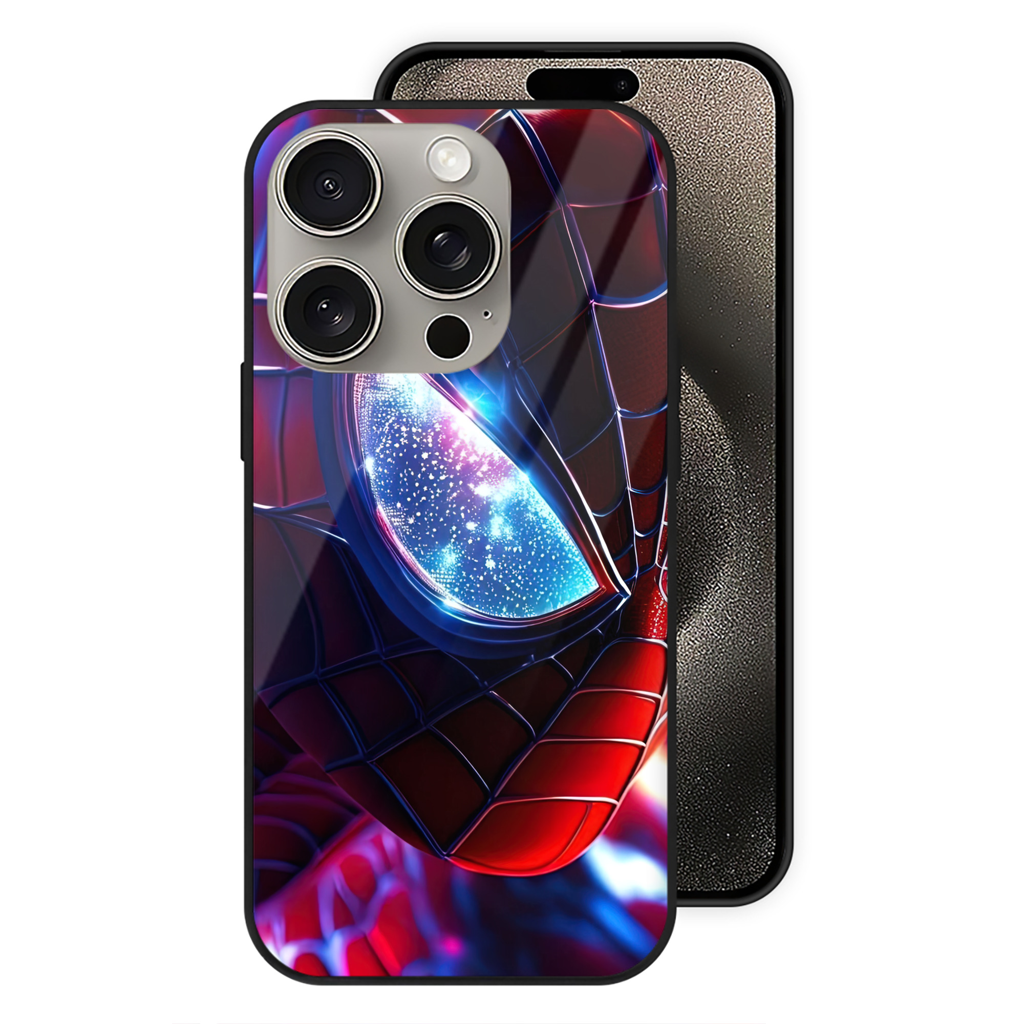 Spider Man スパイダーマン 【iPhone15Pro対応】スマホケース 耐衝撃＆黄変防止 背面ガラス