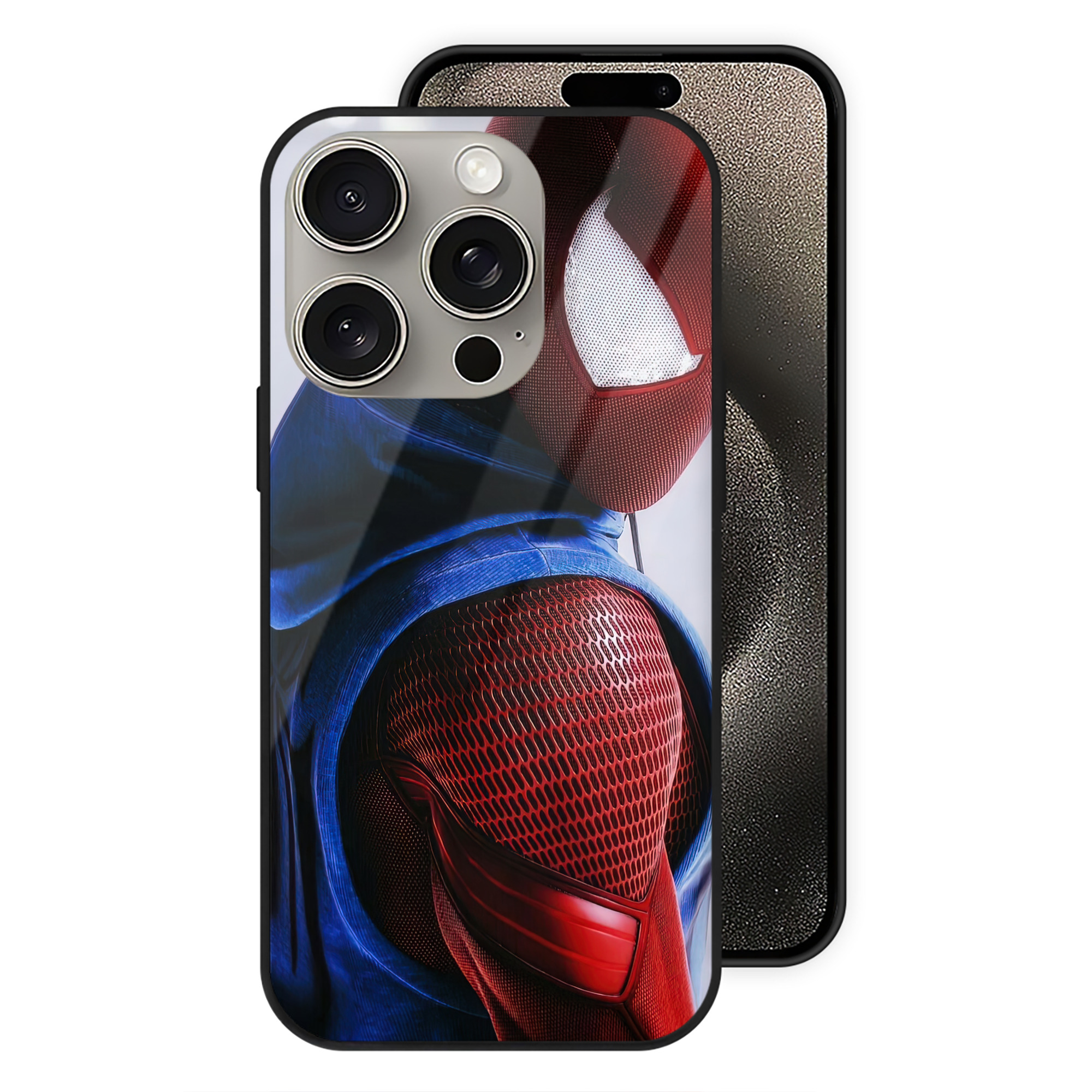 Spider Man スパイダーマン 【iPhone15Pro対応】スマホケース 耐衝撃＆黄変防止 背面ガラス