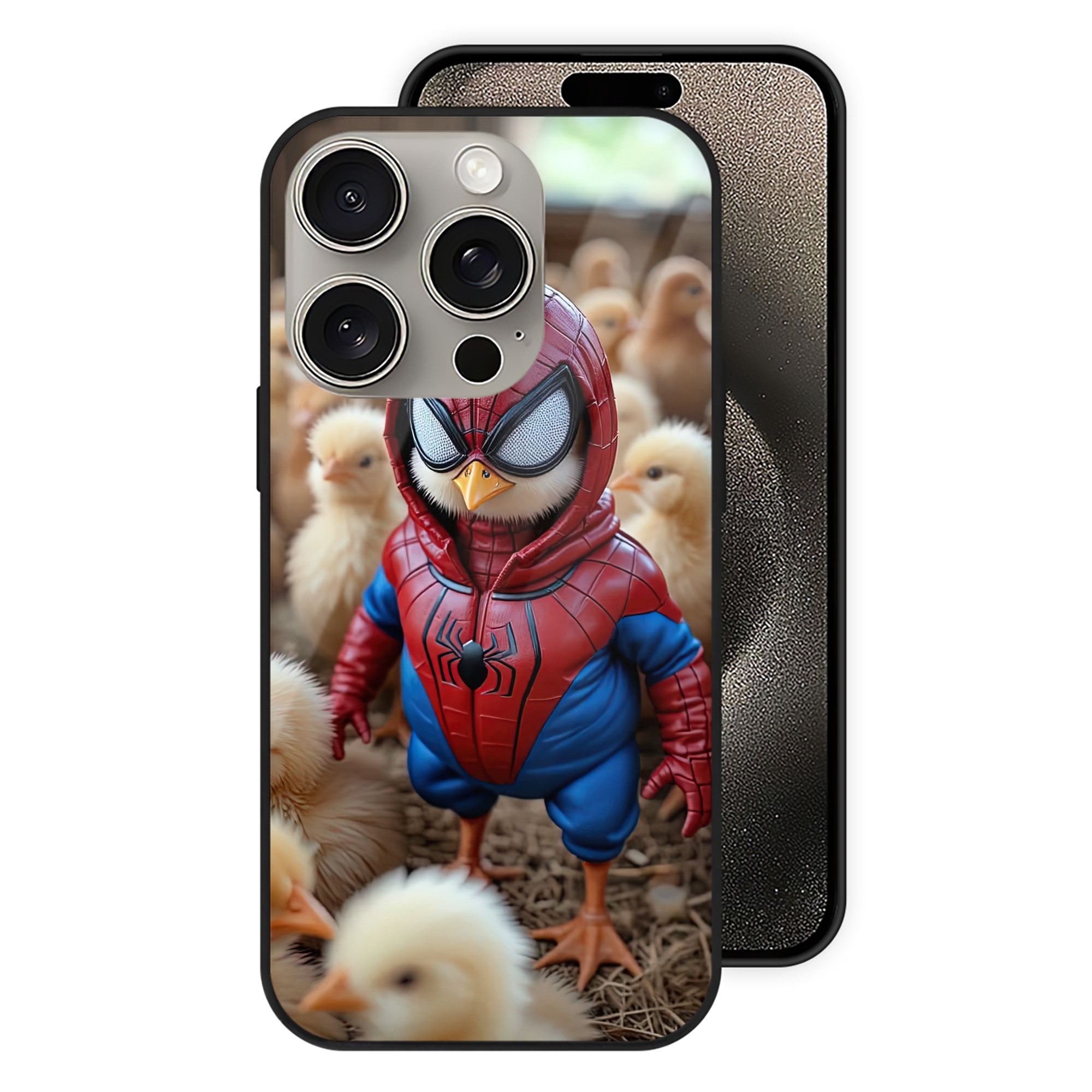 Spider Man スパイダーマン 【iPhone15Pro対応】スマホケース 耐衝撃＆黄変防止 背面ガラス