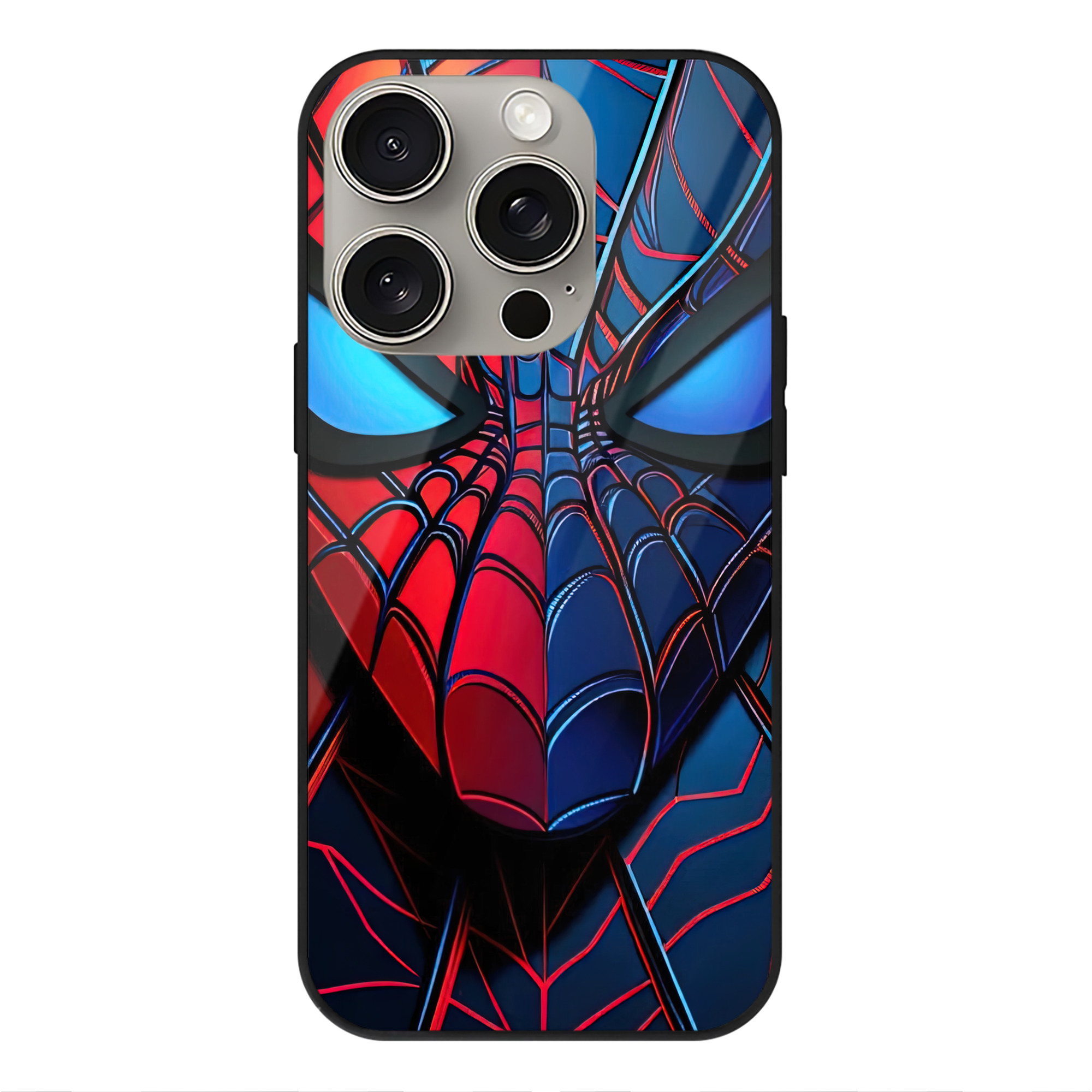 （画像用） Spider Man スパイダーマン 【iPhone15Pro対応】スマホケース 耐衝撃＆黄変防止 背面ガラス