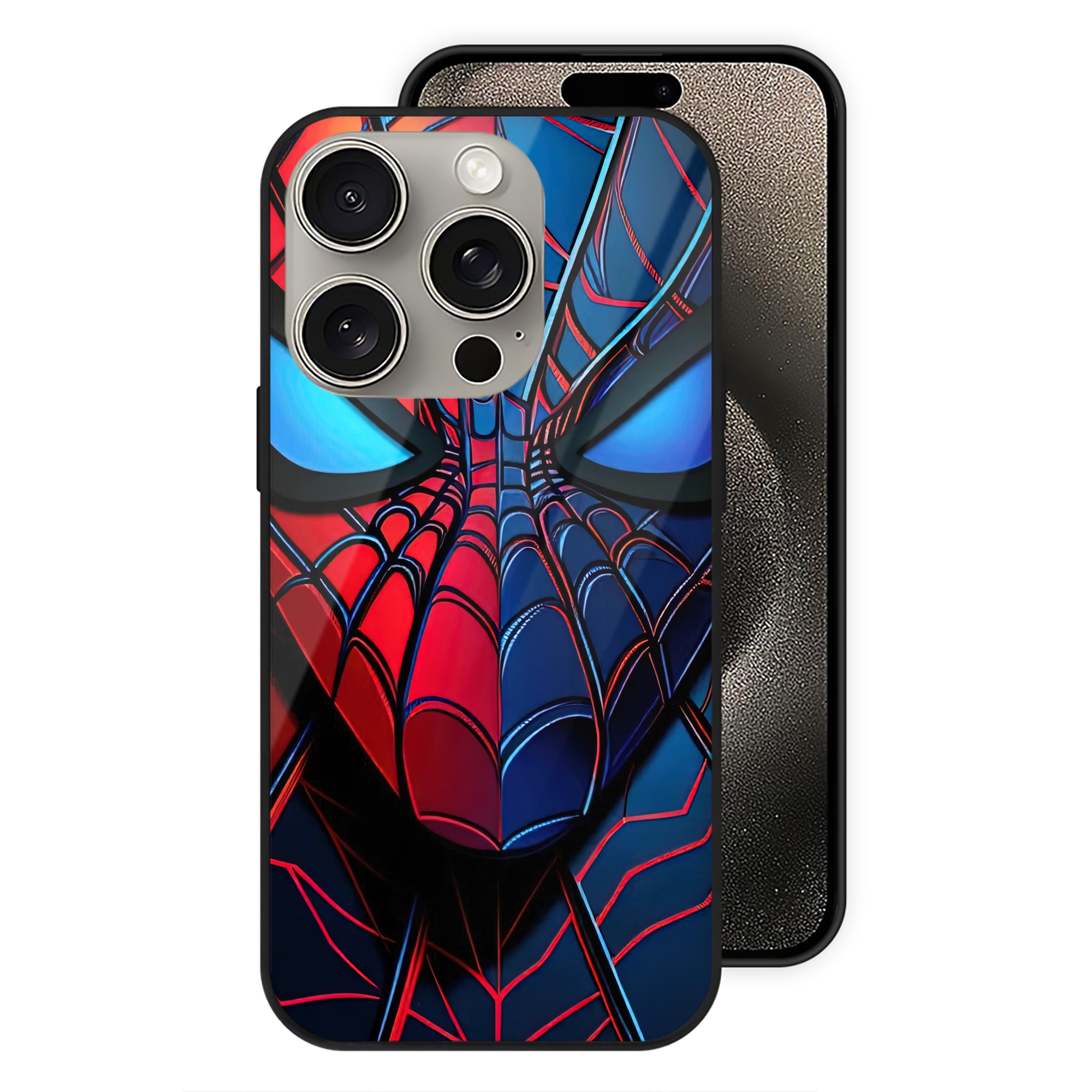 （画像用） Spider Man スパイダーマン 【iPhone15Pro対応】スマホケース 耐衝撃＆黄変防止 背面ガラス