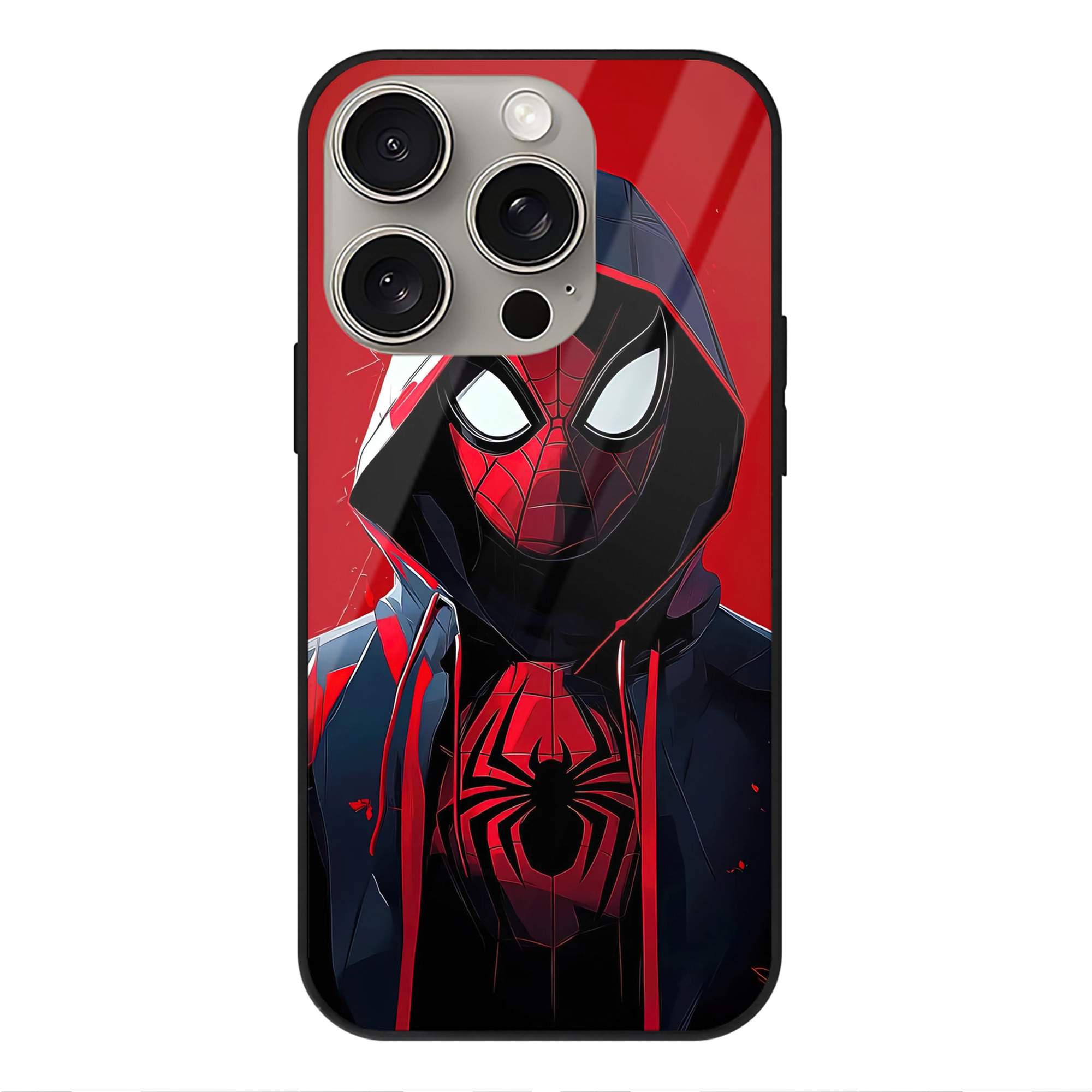 （画像用） Spider Man スパイダーマン 【iPhone15Pro対応】スマホケース 耐衝撃＆黄変防止 背面ガラス