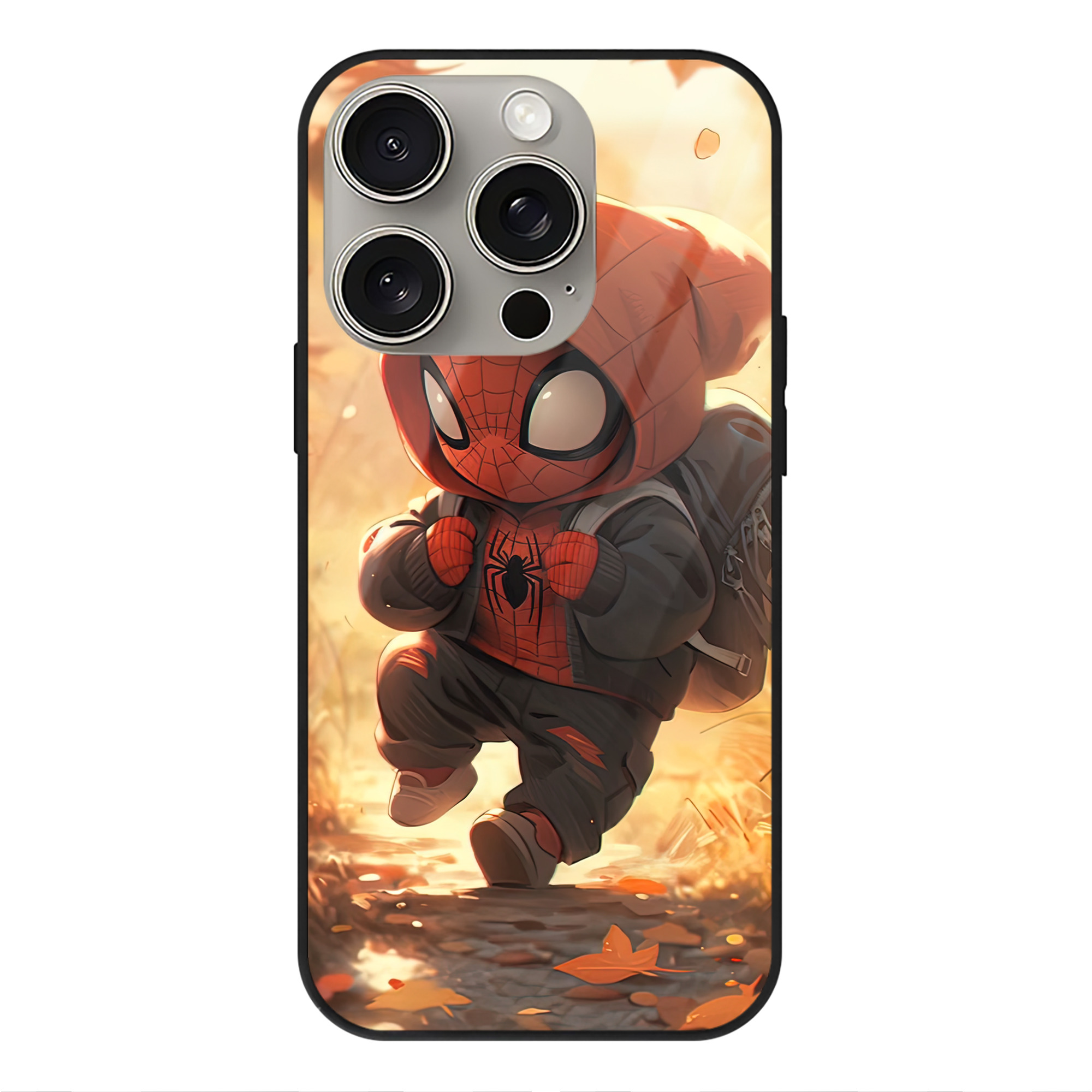 （画像用） Spider Man スパイダーマン 【iPhone15Pro対応】スマホケース 耐衝撃＆黄変防止 背面ガラス