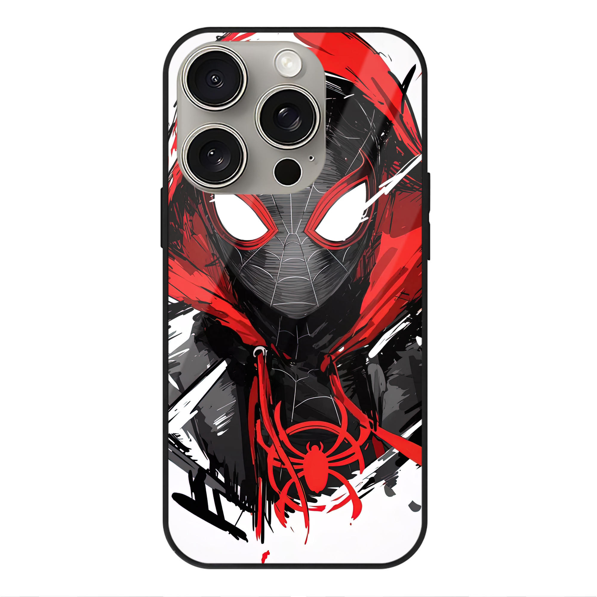 （画像用） Spider Man スパイダーマン 【iPhone15Pro対応】スマホケース 耐衝撃＆黄変防止 背面ガラス