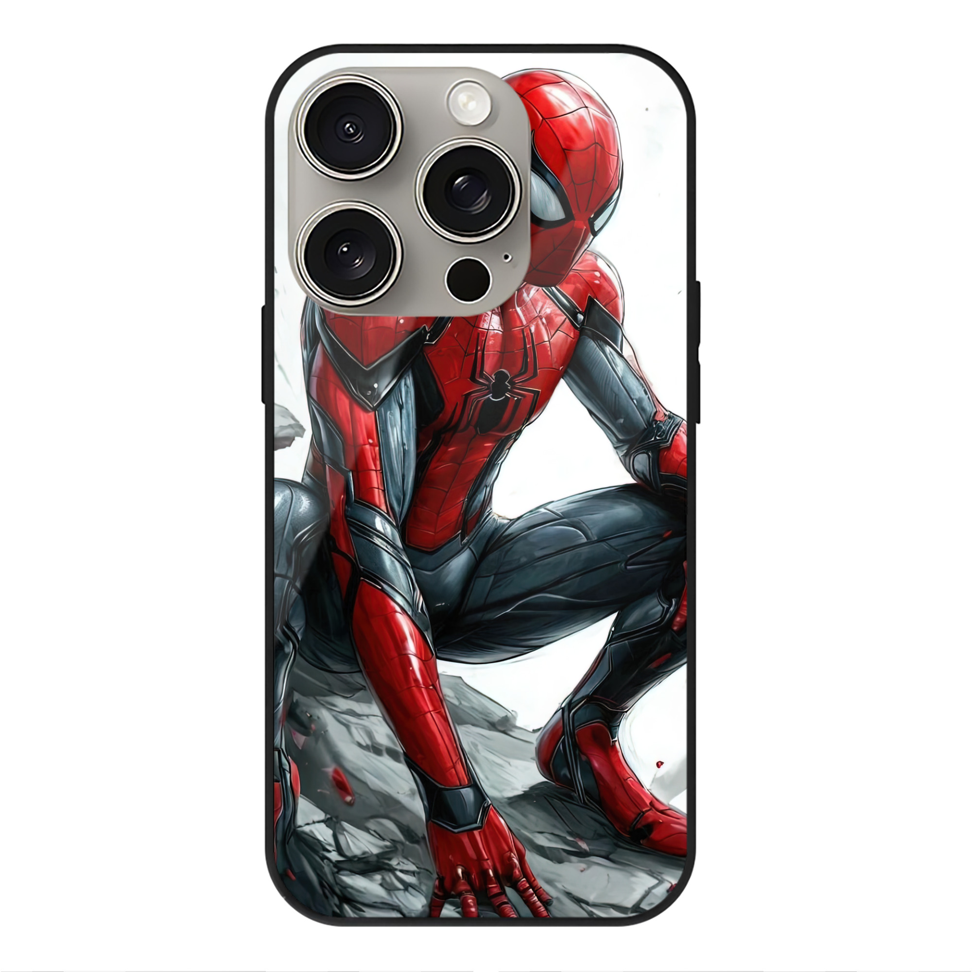 （画像用） Spider Man スパイダーマン 【iPhone15Pro対応】スマホケース 耐衝撃＆黄変防止 背面ガラス