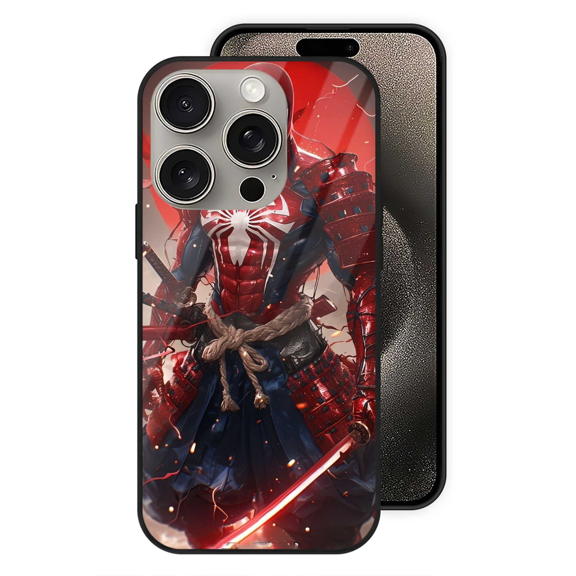 （画像用） Spider Man スパイダーマン 【iPhone15Pro対応】スマホケース 耐衝撃＆黄変防止 背面ガラス
