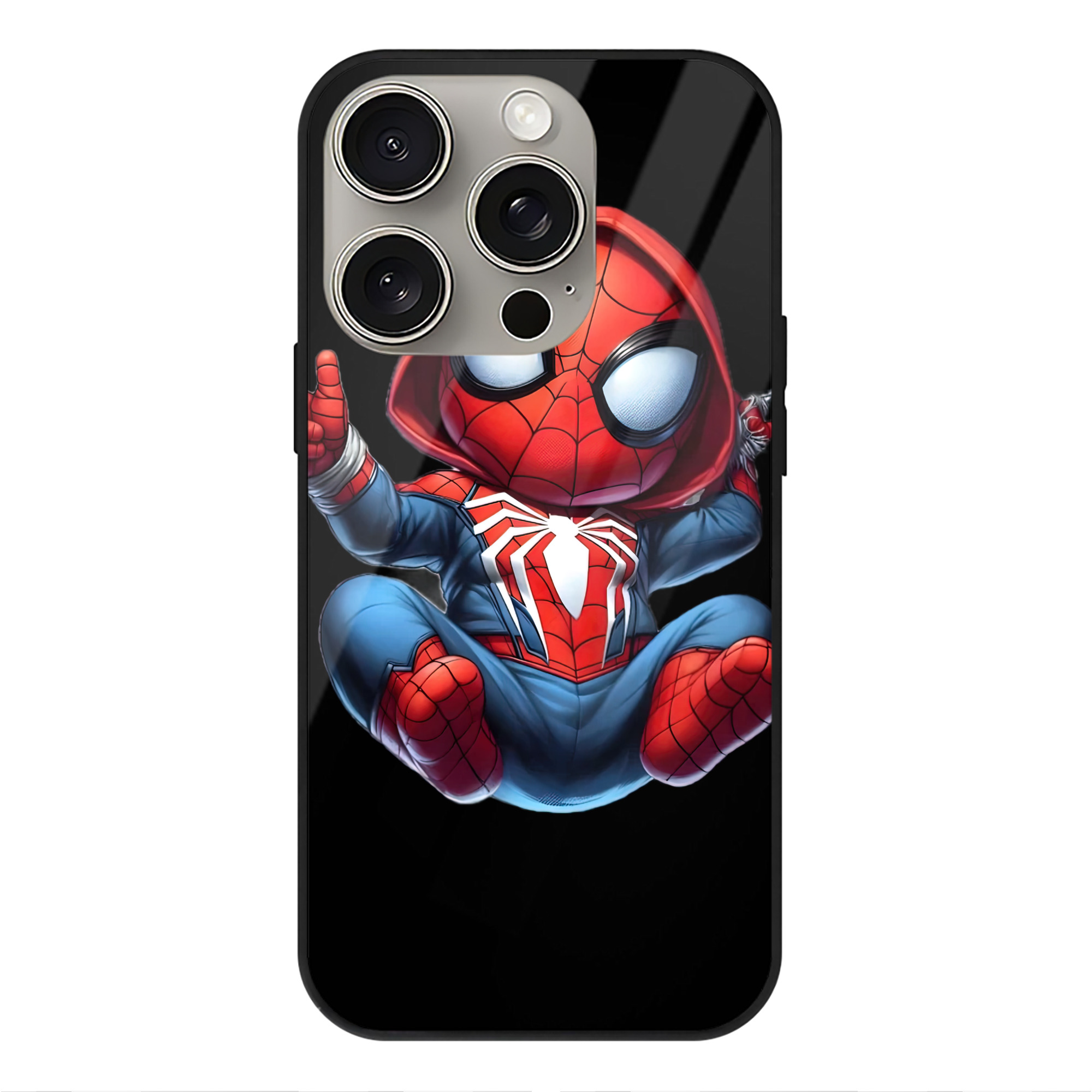 （画像用） Spider Man スパイダーマン 【iPhone15Pro対応】スマホケース 耐衝撃＆黄変防止 背面ガラス