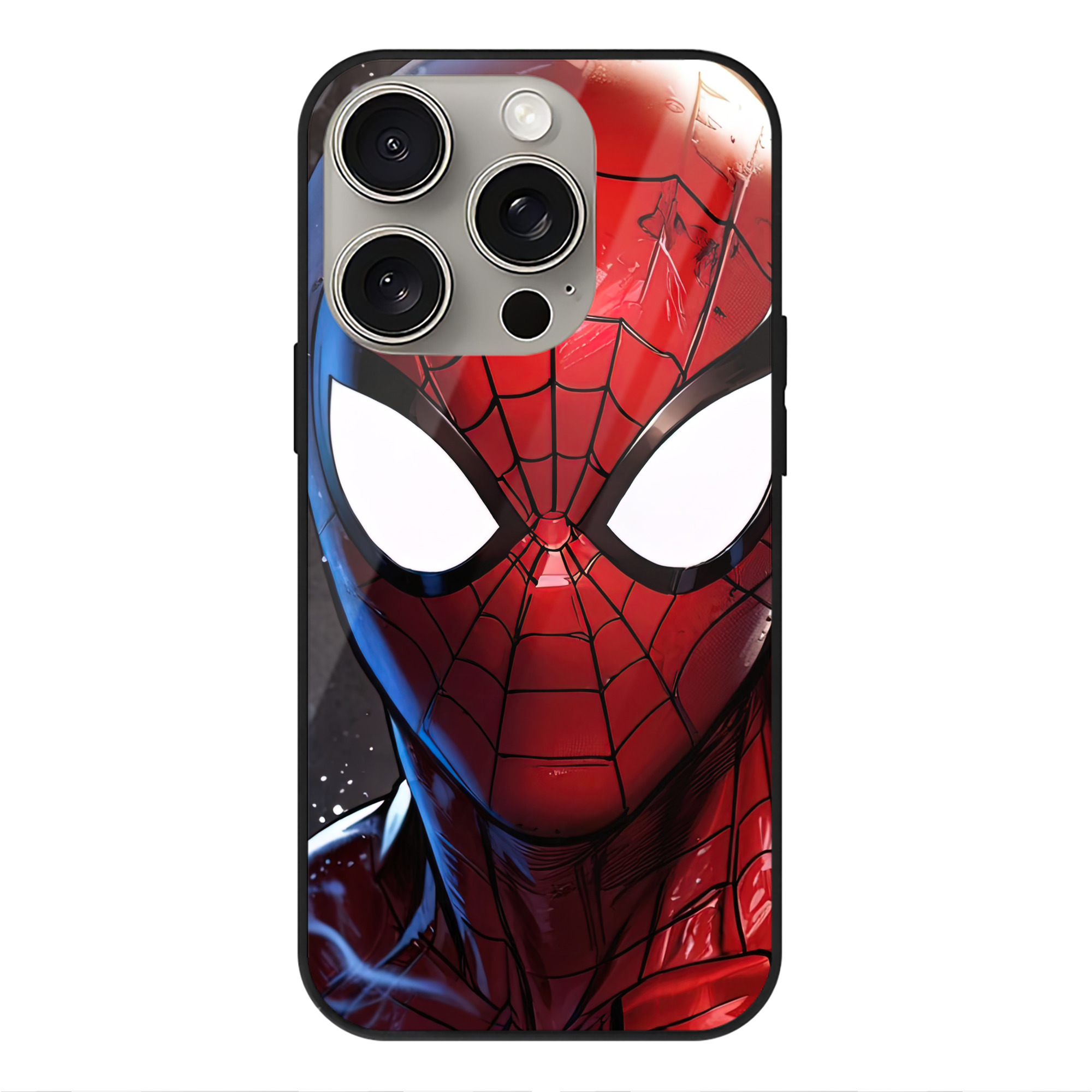 （画像用） Spider Man スパイダーマン 【iPhone15Pro対応】スマホケース 耐衝撃＆黄変防止 背面ガラス