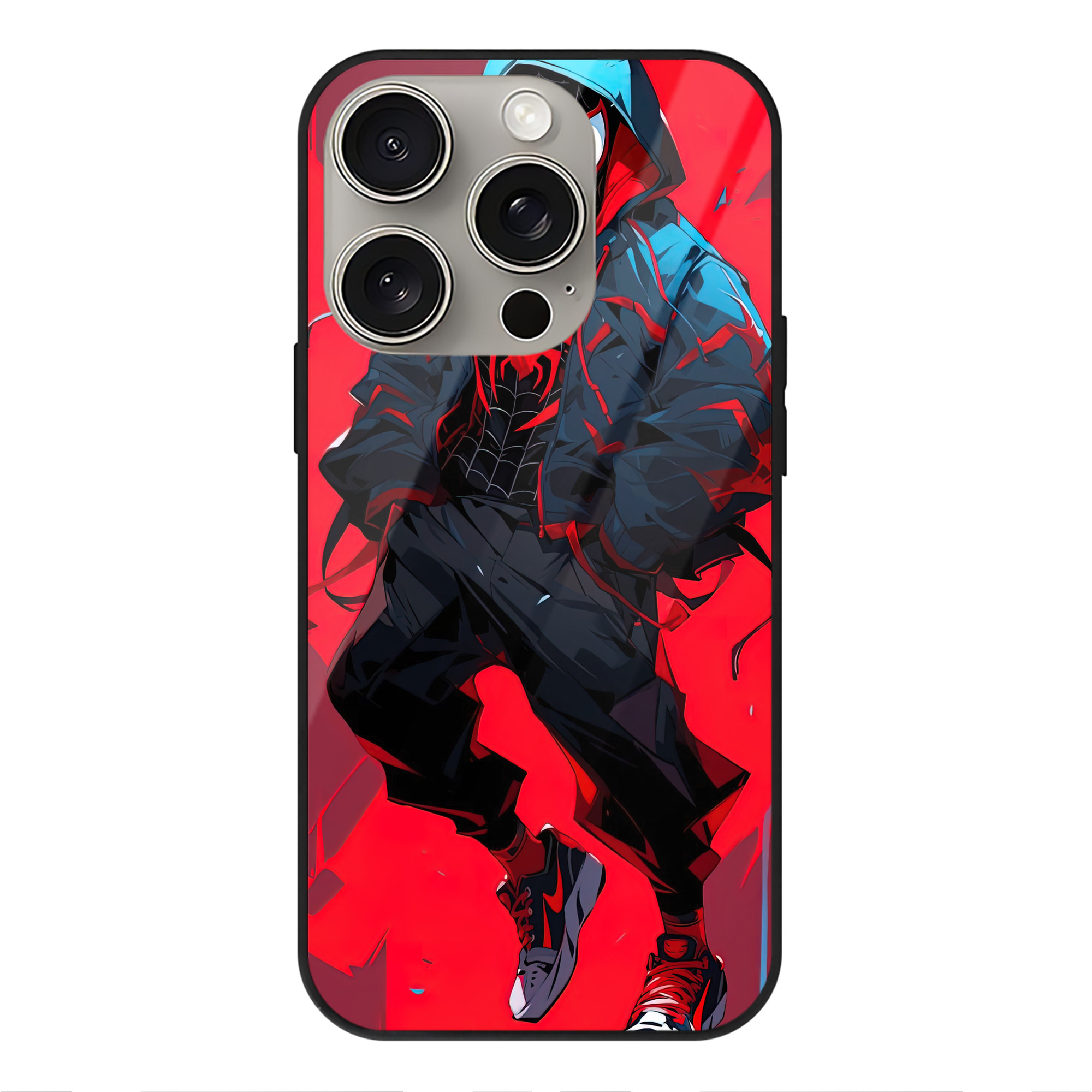 Spider Man スパイダーマン 【iPhone15Pro対応】スマホケース 耐衝撃＆黄変防止 背面ガラス