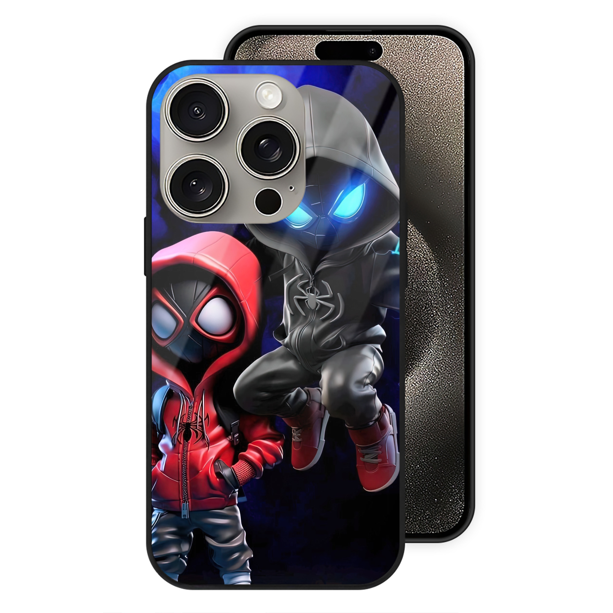 （画像用） Spider Man スパイダーマン 【iPhone15Pro対応】スマホケース 耐衝撃＆黄変防止 背面ガラス