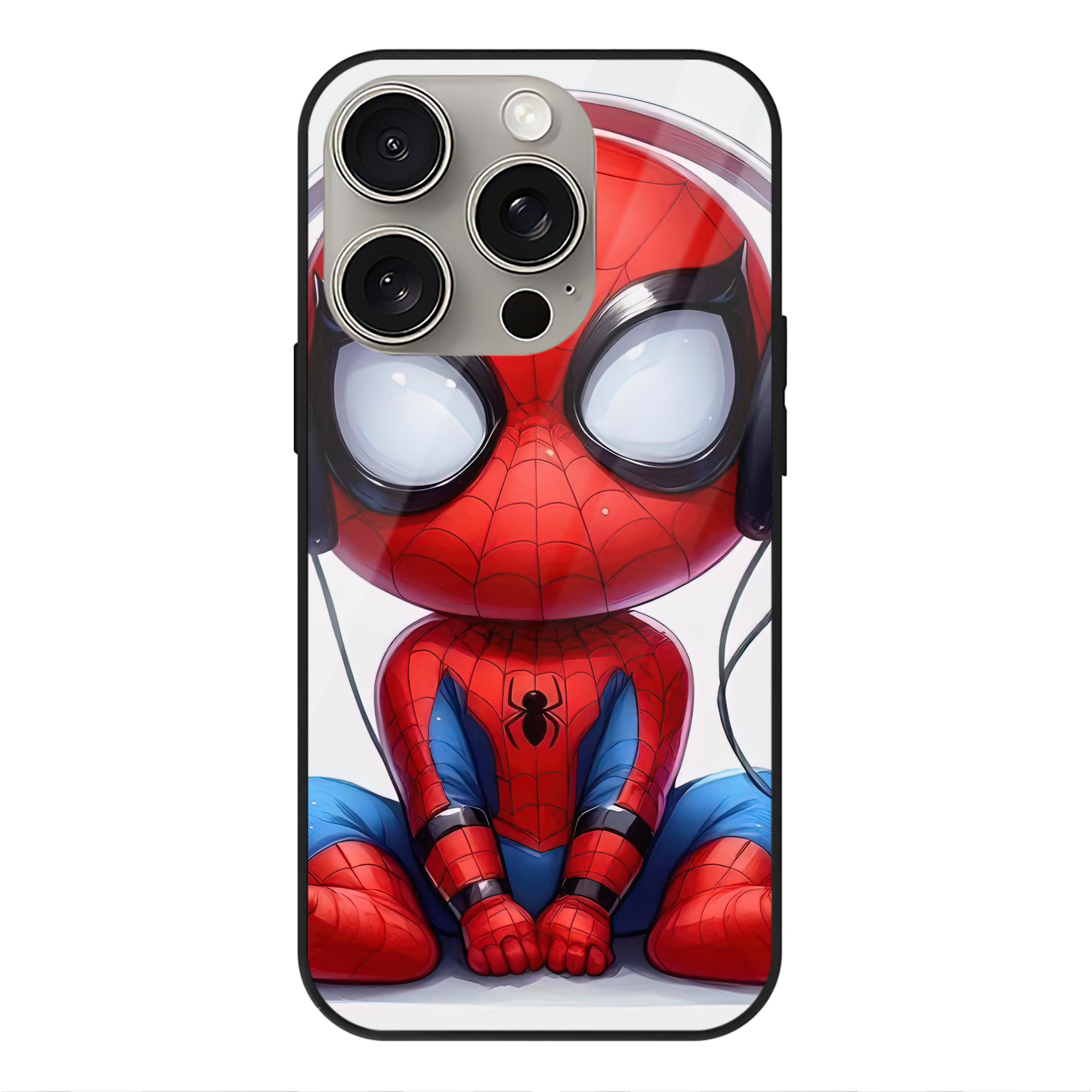 （画像用） Spider Man スパイダーマン 【iPhone15Pro対応】スマホケース 耐衝撃＆黄変防止 背面ガラス