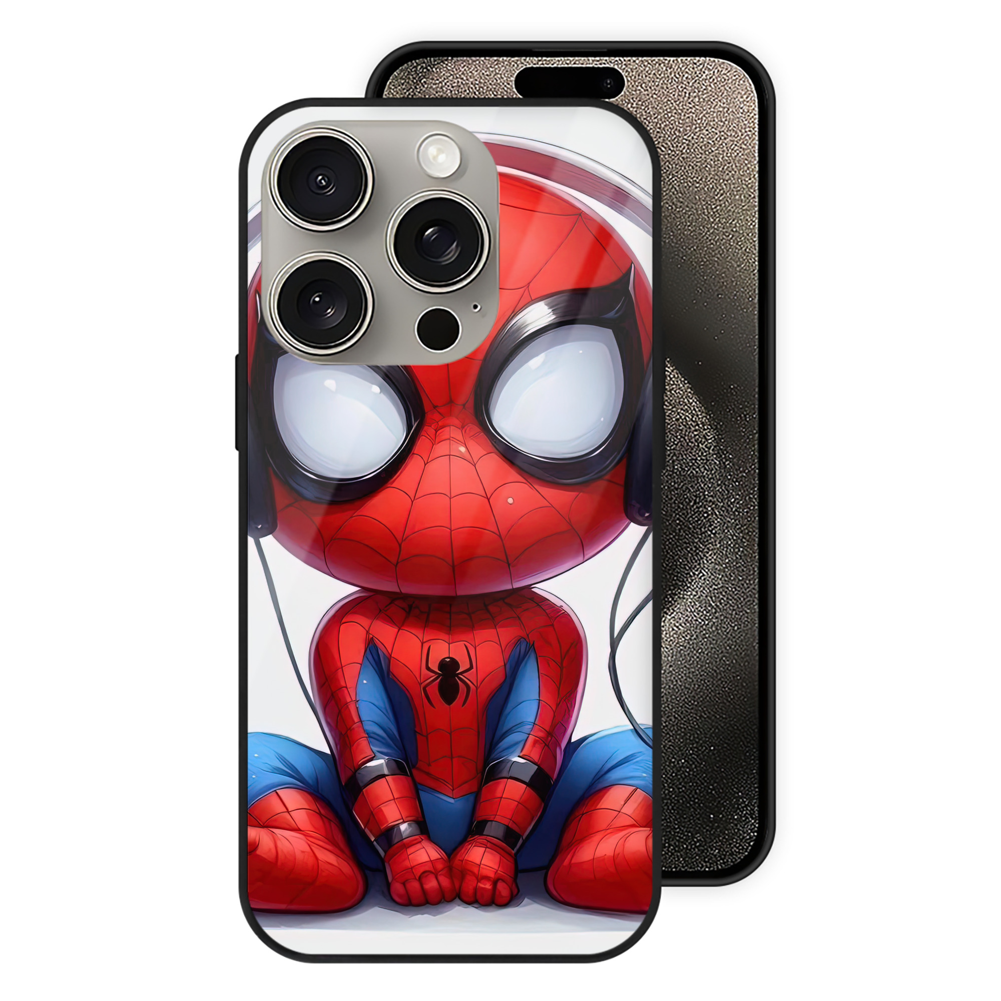 （画像用） Spider Man スパイダーマン 【iPhone15Pro対応】スマホケース 耐衝撃＆黄変防止 背面ガラス