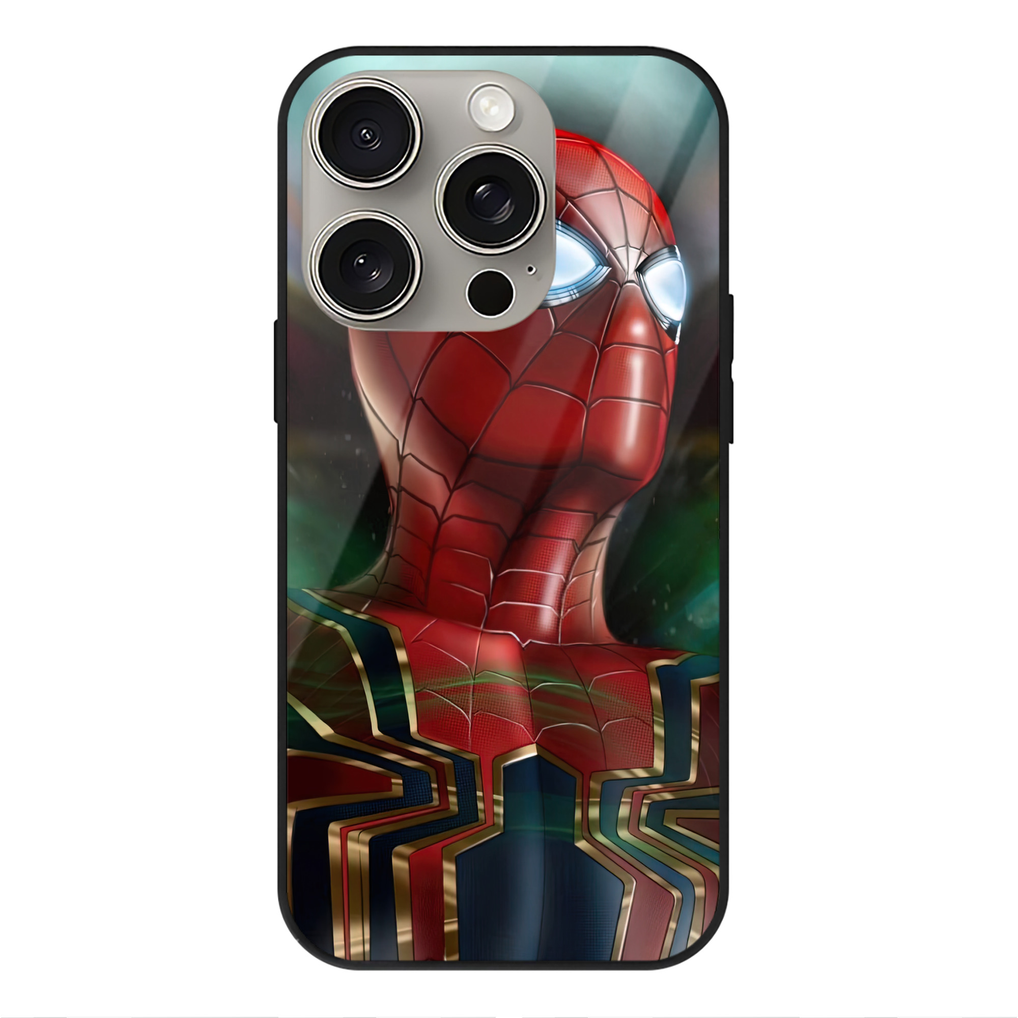 （画像用） Spider Man スパイダーマン 【iPhone15Pro対応】スマホケース 耐衝撃＆黄変防止 背面ガラス