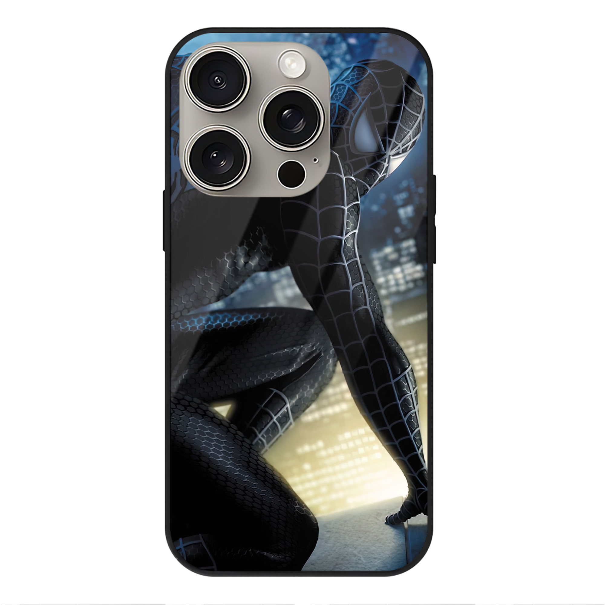 Spider Man スパイダーマン 【iPhone15Pro対応】スマホケース 耐衝撃＆黄変防止 背面ガラス