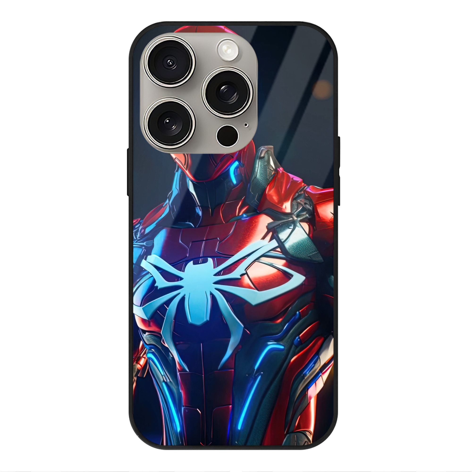 （画像用） Spider Man スパイダーマン 【iPhone15Pro対応】スマホケース 耐衝撃＆黄変防止 背面ガラス