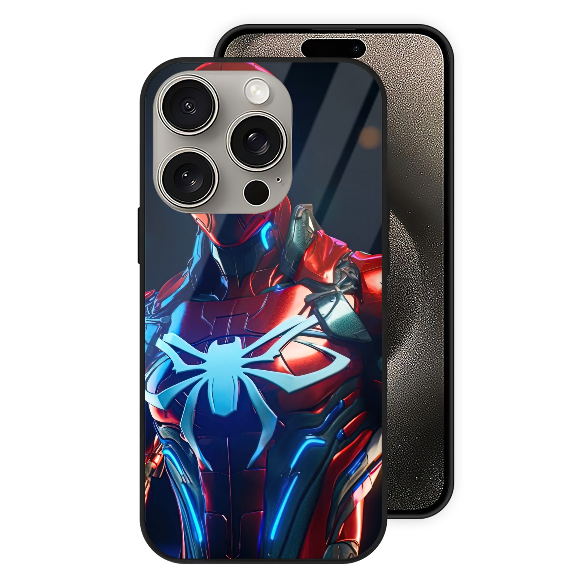 （画像用） Spider Man スパイダーマン 【iPhone15Pro対応】スマホケース 耐衝撃＆黄変防止 背面ガラス