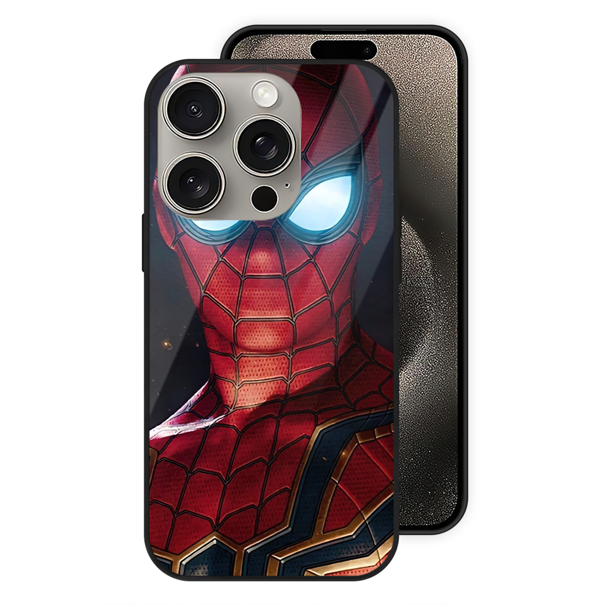 Spider Man スパイダーマン 【iPhone15Pro対応】スマホケース 耐衝撃＆黄変防止 背面ガラス