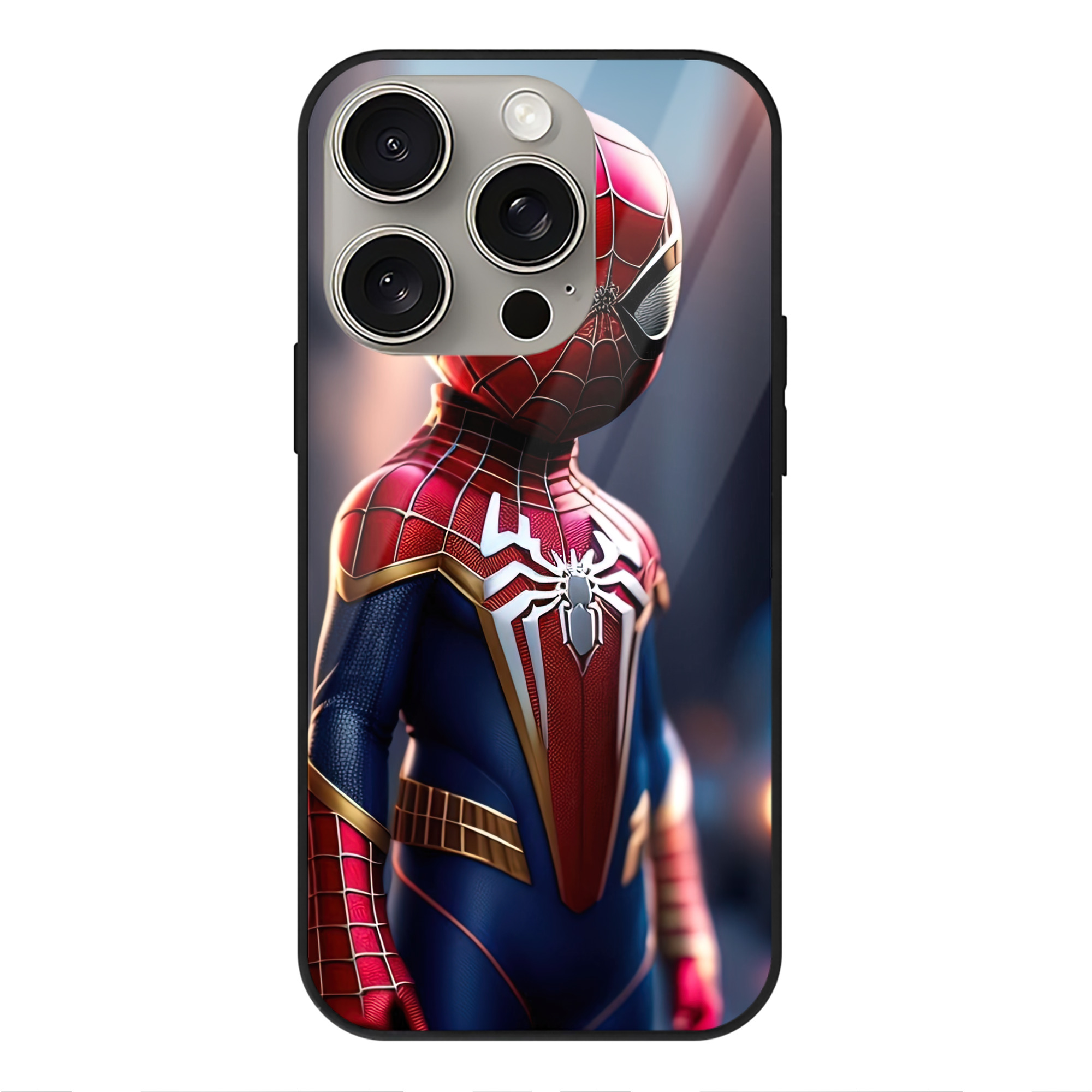 Spider Man スパイダーマン 【iPhone15Pro対応】スマホケース 耐衝撃＆黄変防止 背面ガラス