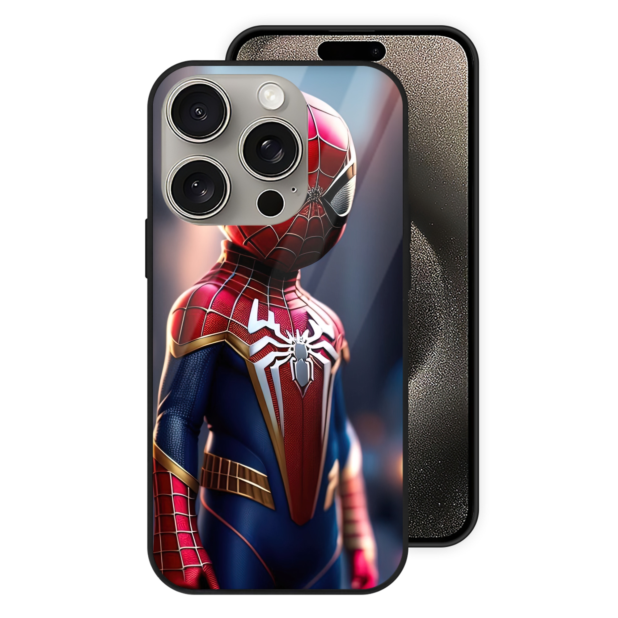 Spider Man スパイダーマン 【iPhone15Pro対応】スマホケース 耐衝撃＆黄変防止 背面ガラス