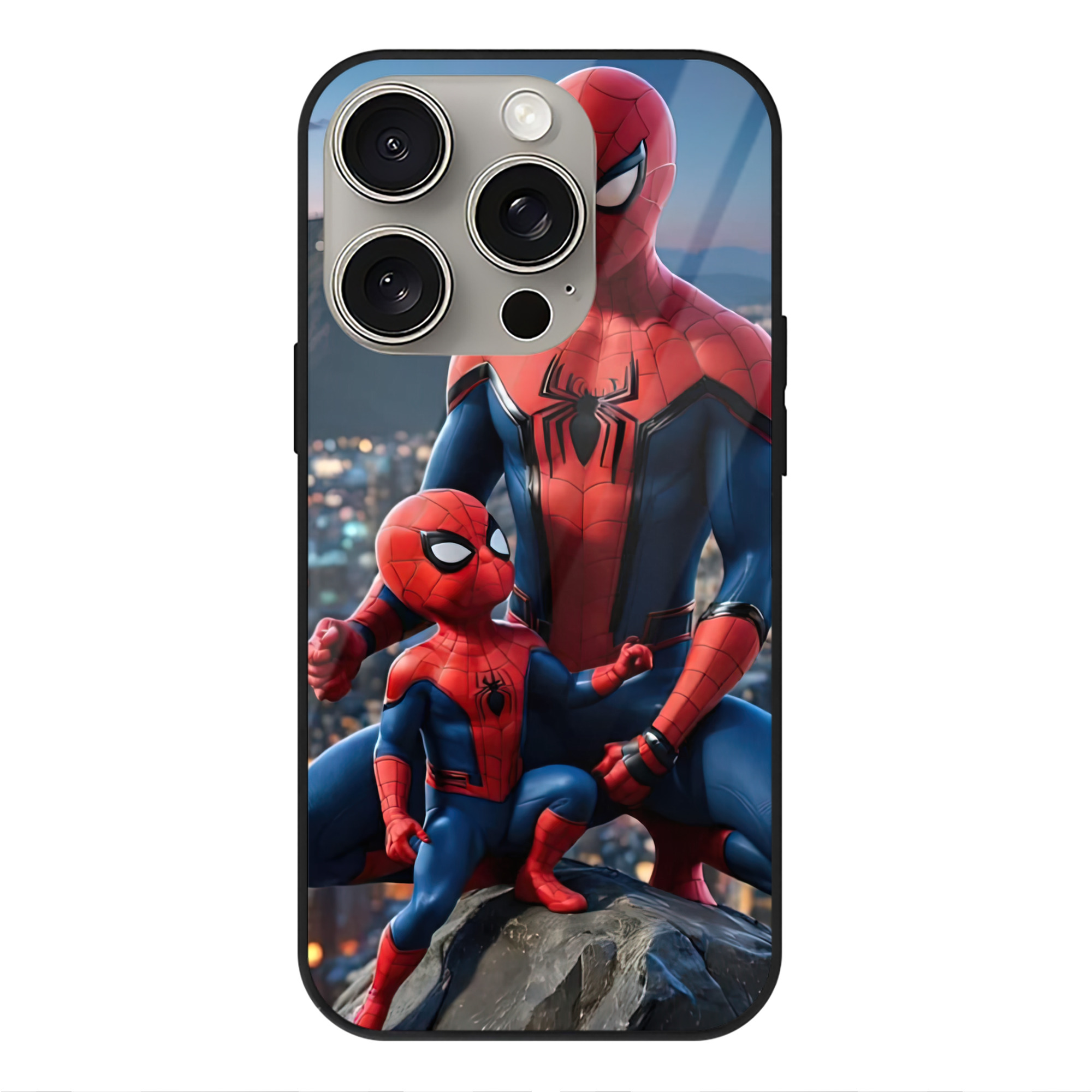 （画像用） Spider Man スパイダーマン 【iPhone15Pro対応】スマホケース 耐衝撃＆黄変防止 背面ガラス
