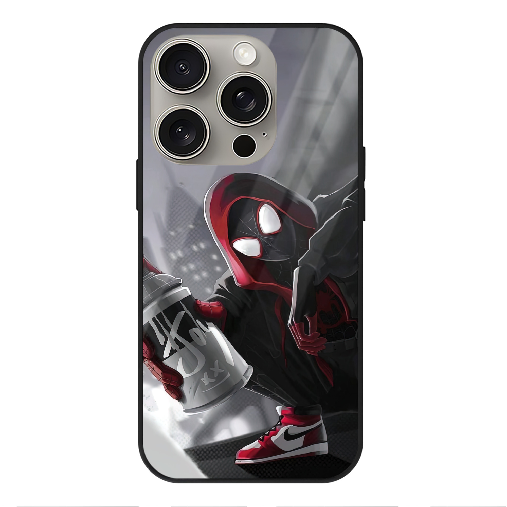 Spider Man スパイダーマン 【iPhone15Pro対応】スマホケース 耐衝撃＆黄変防止 背面ガラス
