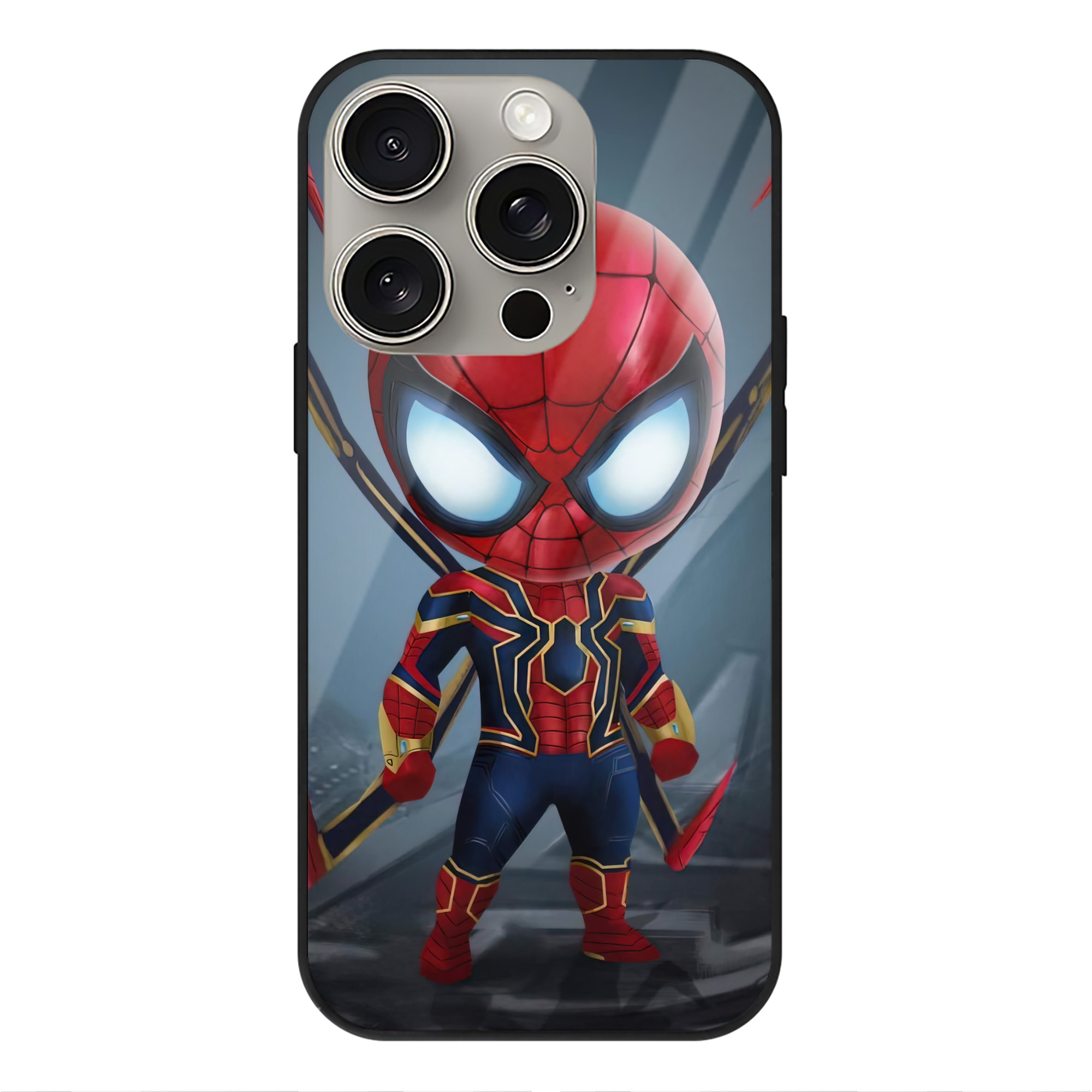 （画像用） Spider Man スパイダーマン 【iPhone15Pro対応】スマホケース 耐衝撃＆黄変防止 背面ガラス